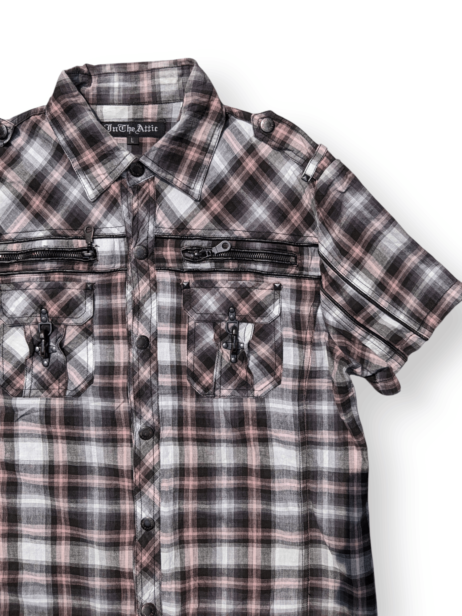 In The Attic Japanese Brand In The Attic Plaid Fireman Clasp Shirt Size US L / EU 52-54 / 3 - 4 Thumbnail