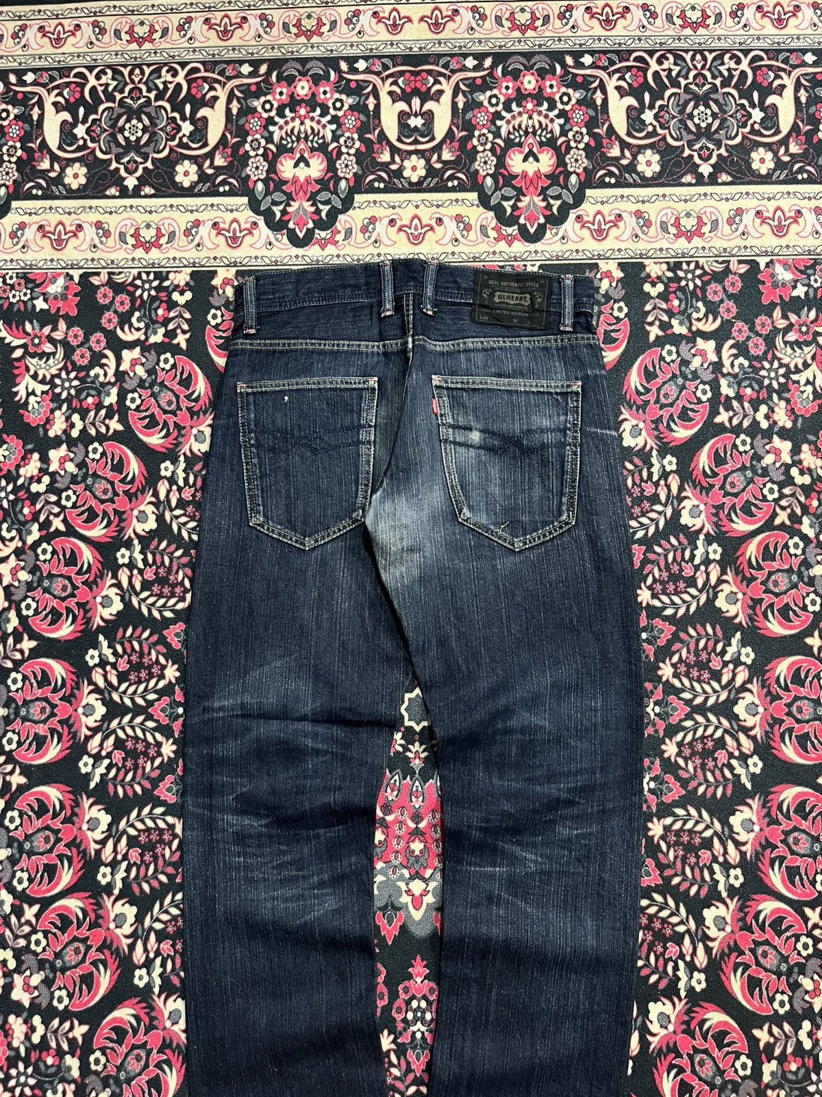 Le Grande Bleu (L.G.B.) Vintage Japanese Brand GL Heart Dark Blue Wash Straight Jean Size US 31 - 5 Thumbnail