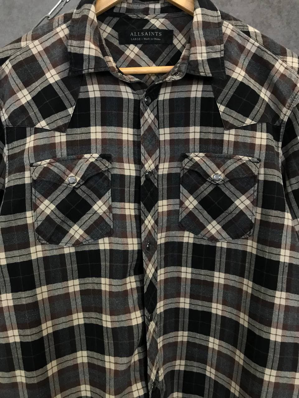 Designer Allsaints designer flannel shirt Size US L / EU 52-54 / 3 - 3 Thumbnail