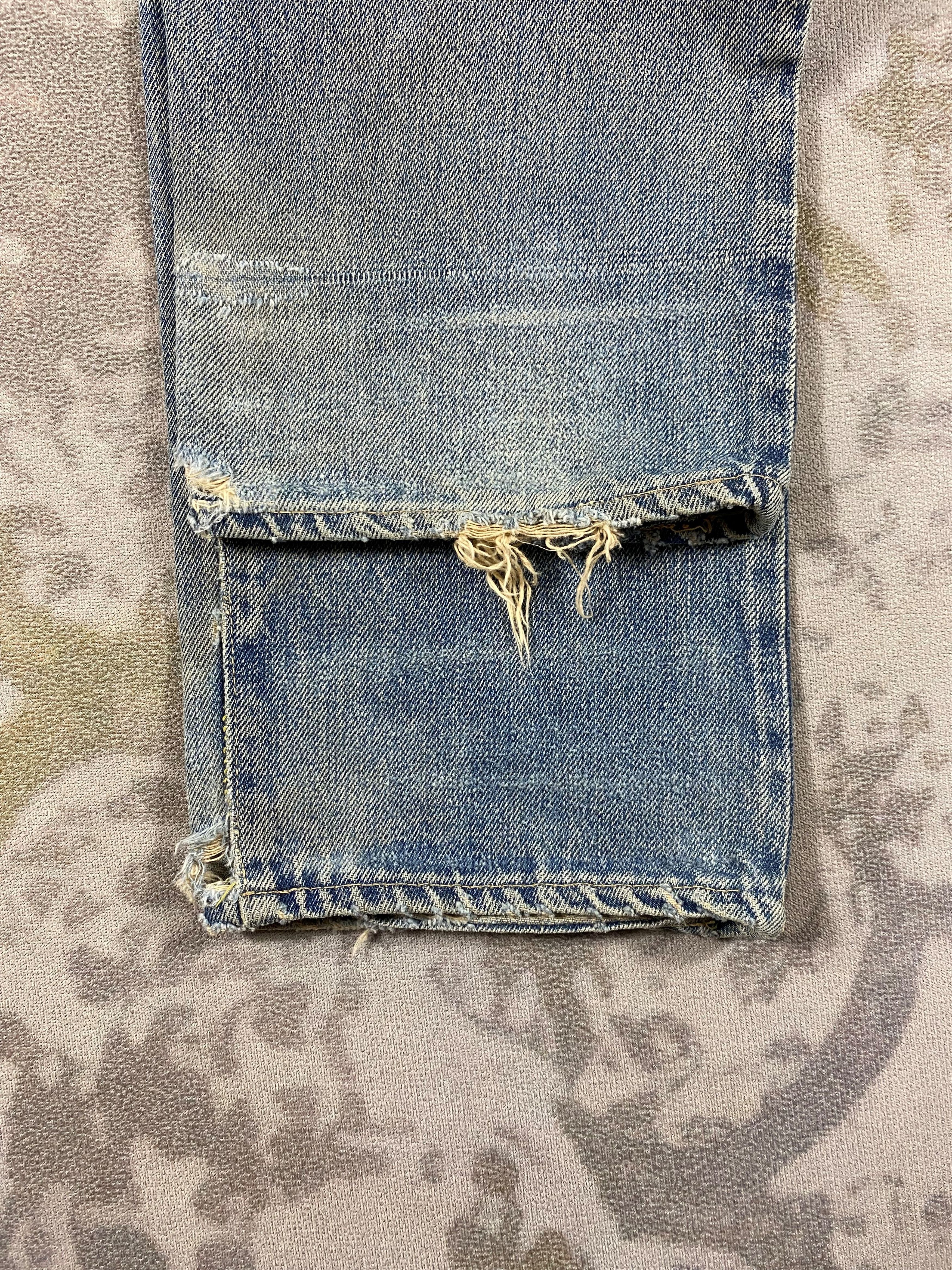 Japanese Brand Redline Distressed Vintage HR Market 24x30.5 Denim-JN3956 Size US 26 / EU 42 - 14 Thumbnail