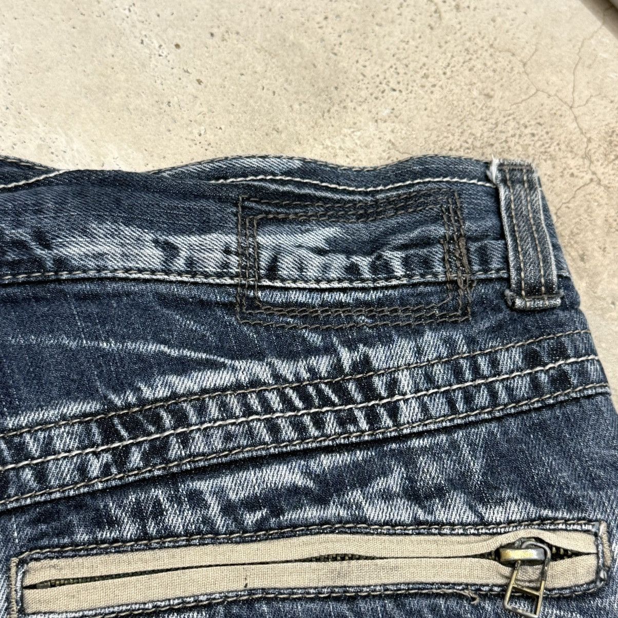 Japanese Brand Blow By Blue Crazy Y2K Whisker Washed Denim Pants Size US 31 - 16 Thumbnail