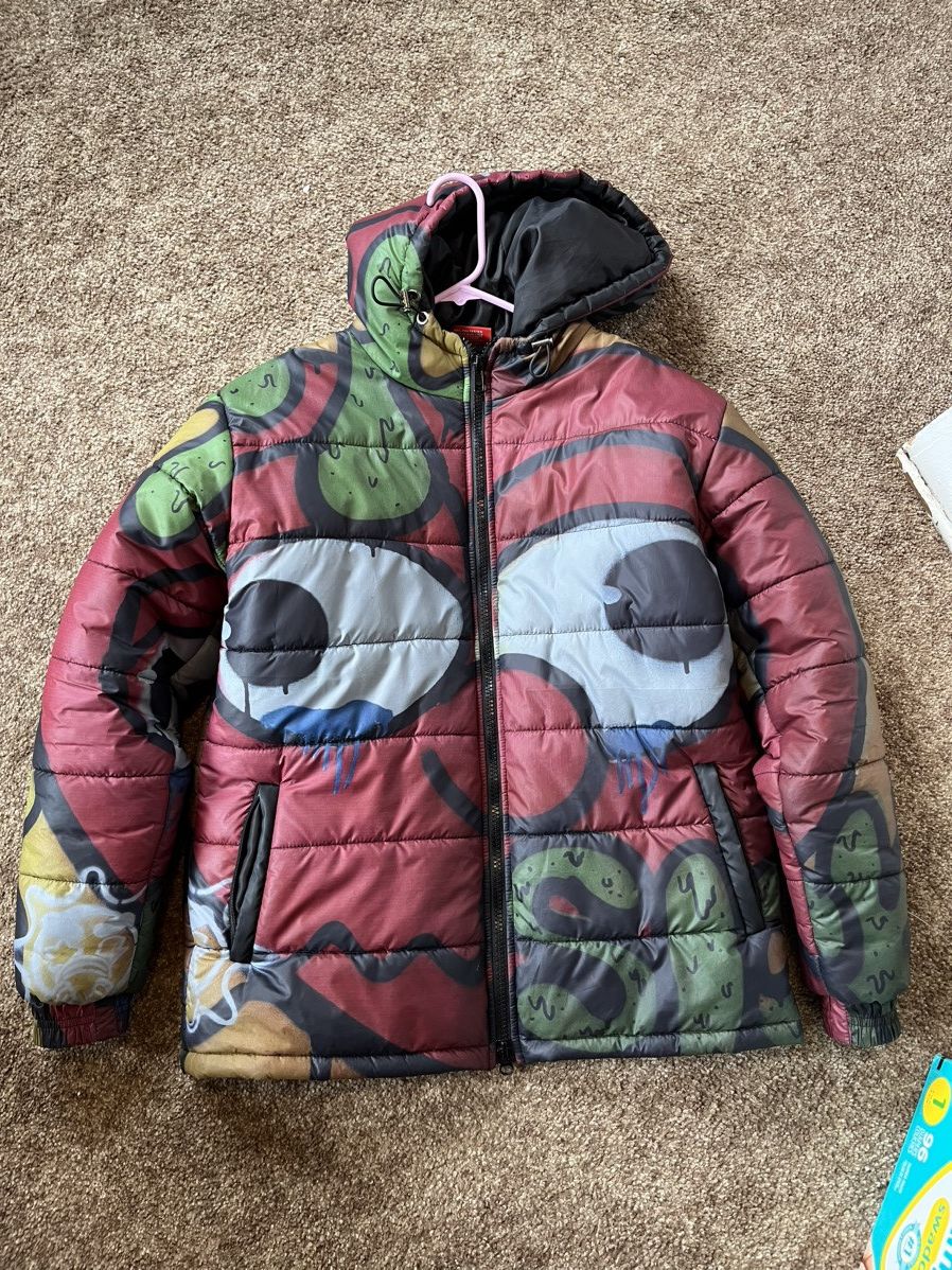image of Glo Gang Graffiti Puffer in Red, Men's (Size Medium)