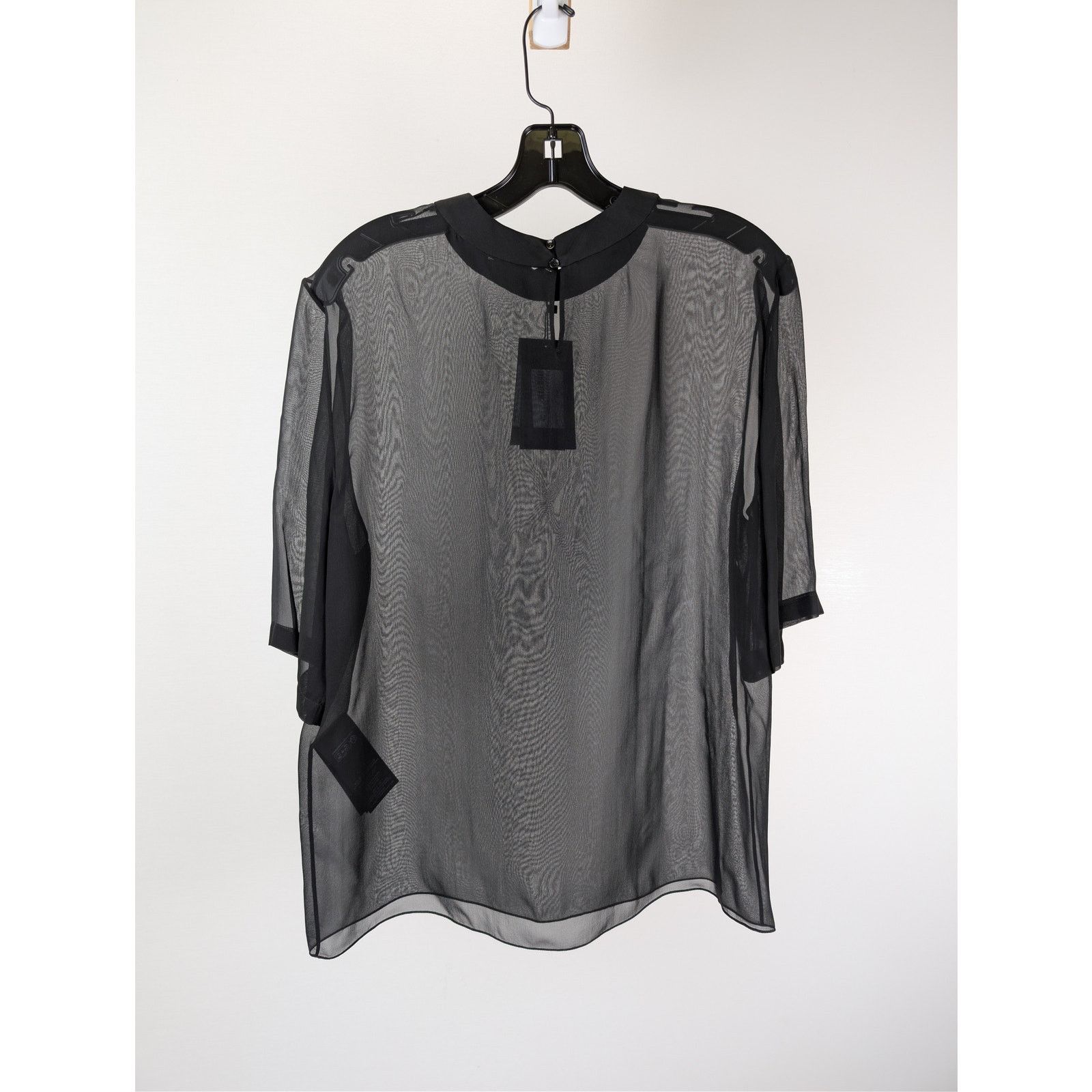 Saint Laurent Paris o1rshd1 Blouse Manches Courtes Drape T-Shirt in Black Size US M / EU 48-50 / 2 - 8 Thumbnail