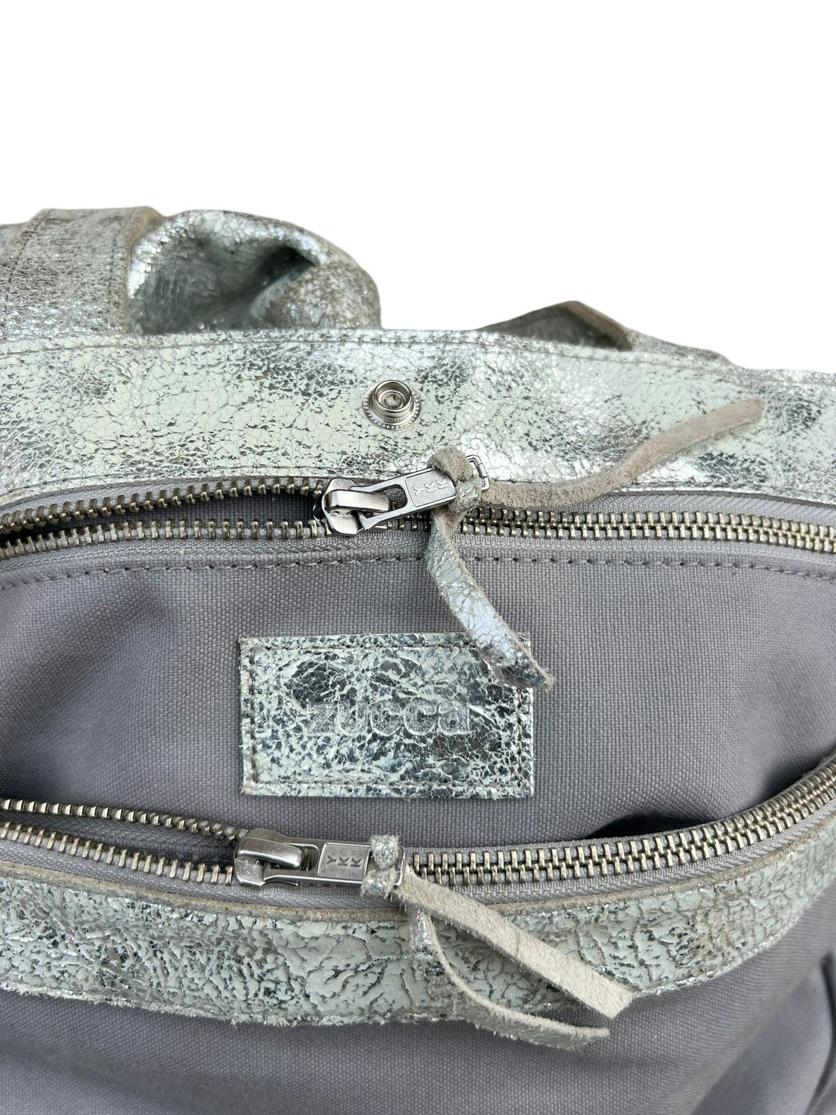 Bag × Issey Miyake × Leather Vintage Zucca Japan Cracked Distress Patina Leather Tote Bag Size ONE SIZE - 24 Thumbnail