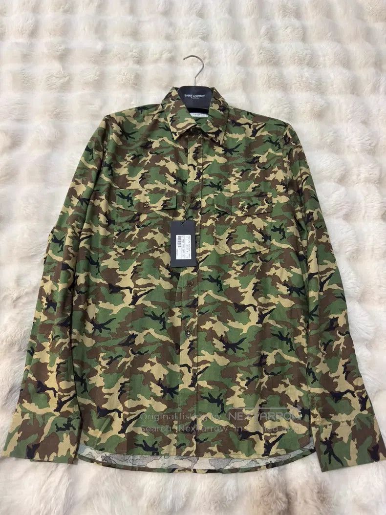 Saint Laurent Paris Saint Laurent Paris size 41 Original Camouflage Men's Shirt Size US XL / EU 56 / 4 - 1 Thumbnail