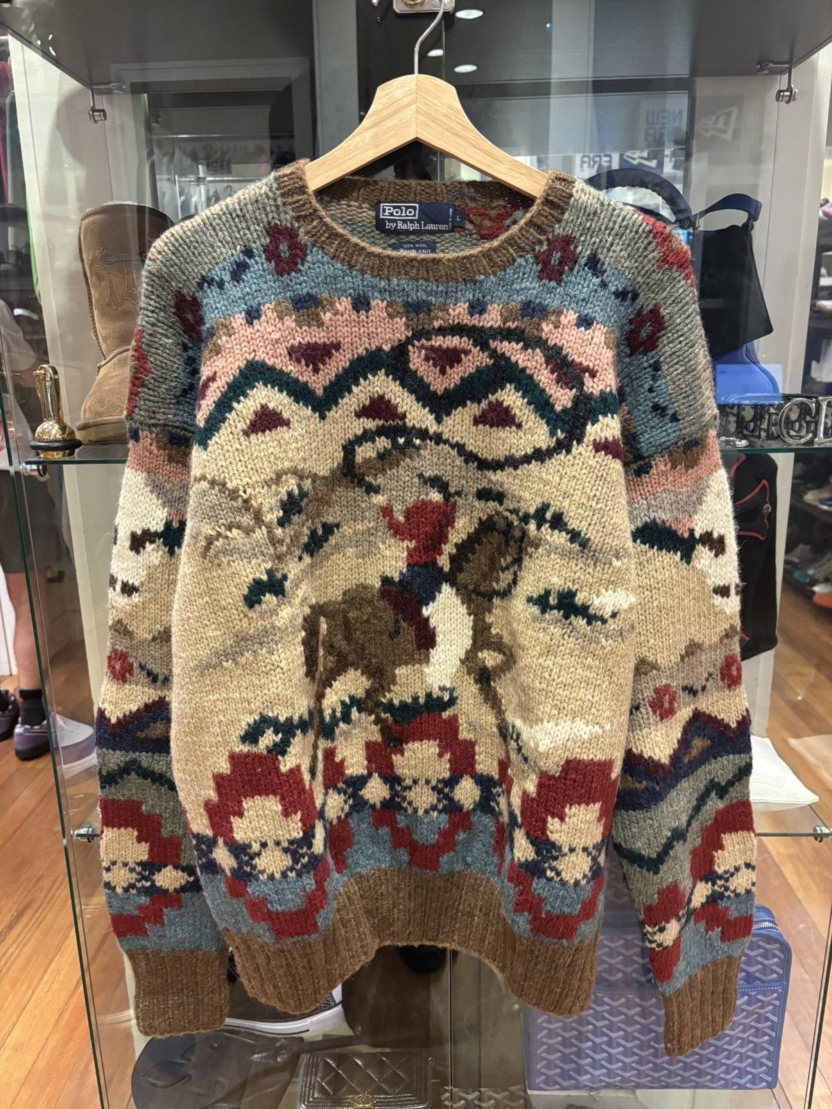 Polo Ralph Lauren Polo Ralph Lauren Cowboy Hand Knit Sweater Size US L / EU 52-54 / 3 - 1 Thumbnail