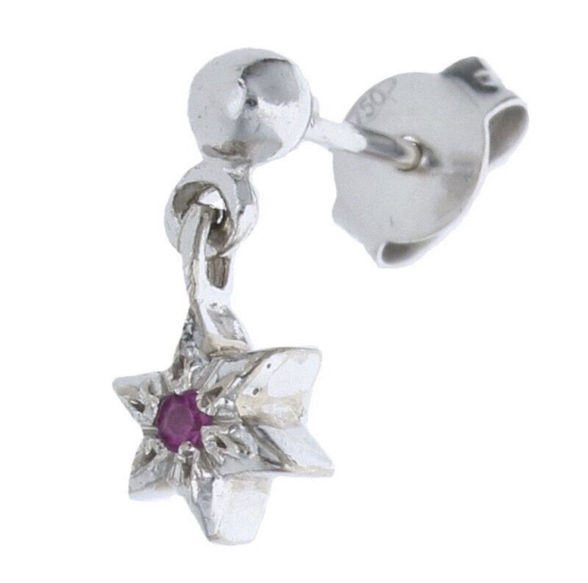 Chrome Hearts 18k white gold sapphire star drop earring
