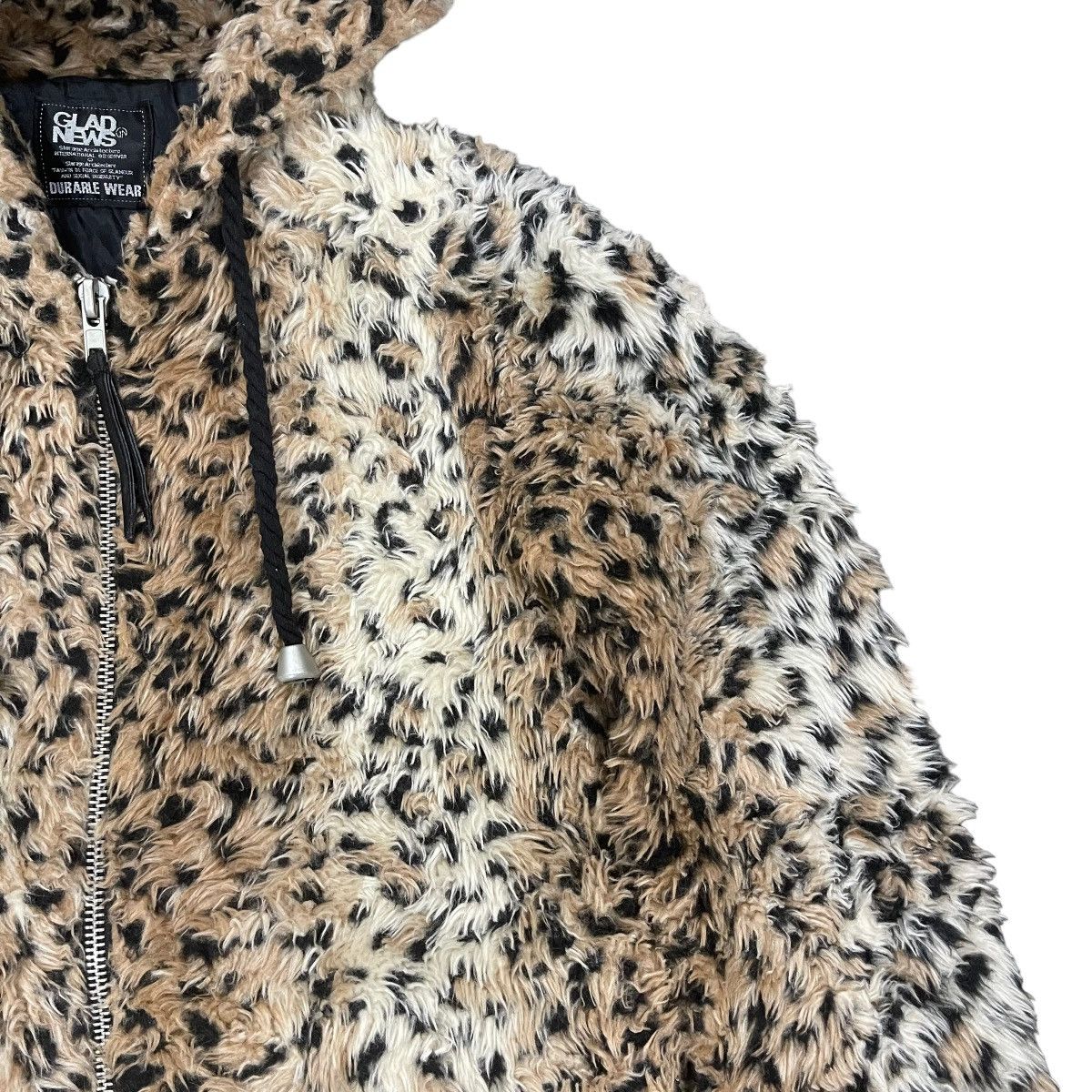 Vintage Designer Leopard Print Faux Fur Shearling Hoodie Jacket Size M / US 6-8 / IT 42-44 - 3 Thumbnail