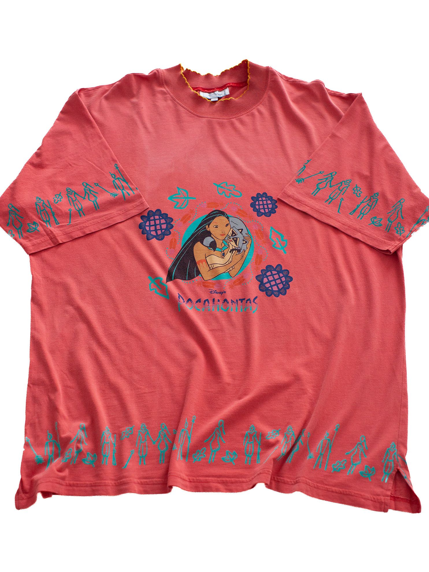 Cartoon Network Vintage 90s / 00s Y2K Pocahontas Disney Movie T-Shirt Size US XL / EU 56 / 4 - 2 Thumbnail