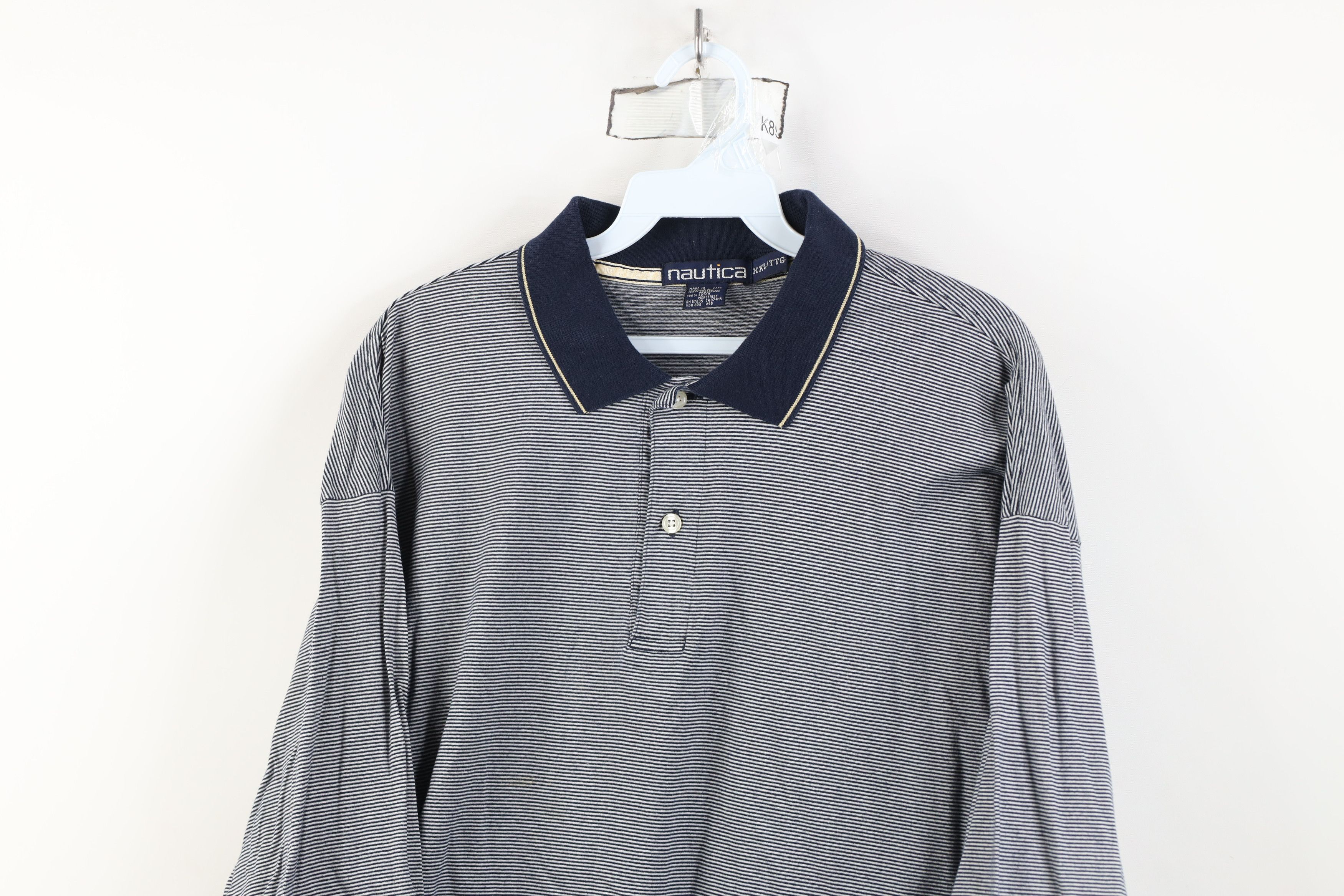Nautica Vintage 90s Nautica Spell Striped Collared Golf Polo Shirt Size US XXL / EU 58 / 5 - 2 Thumbnail
