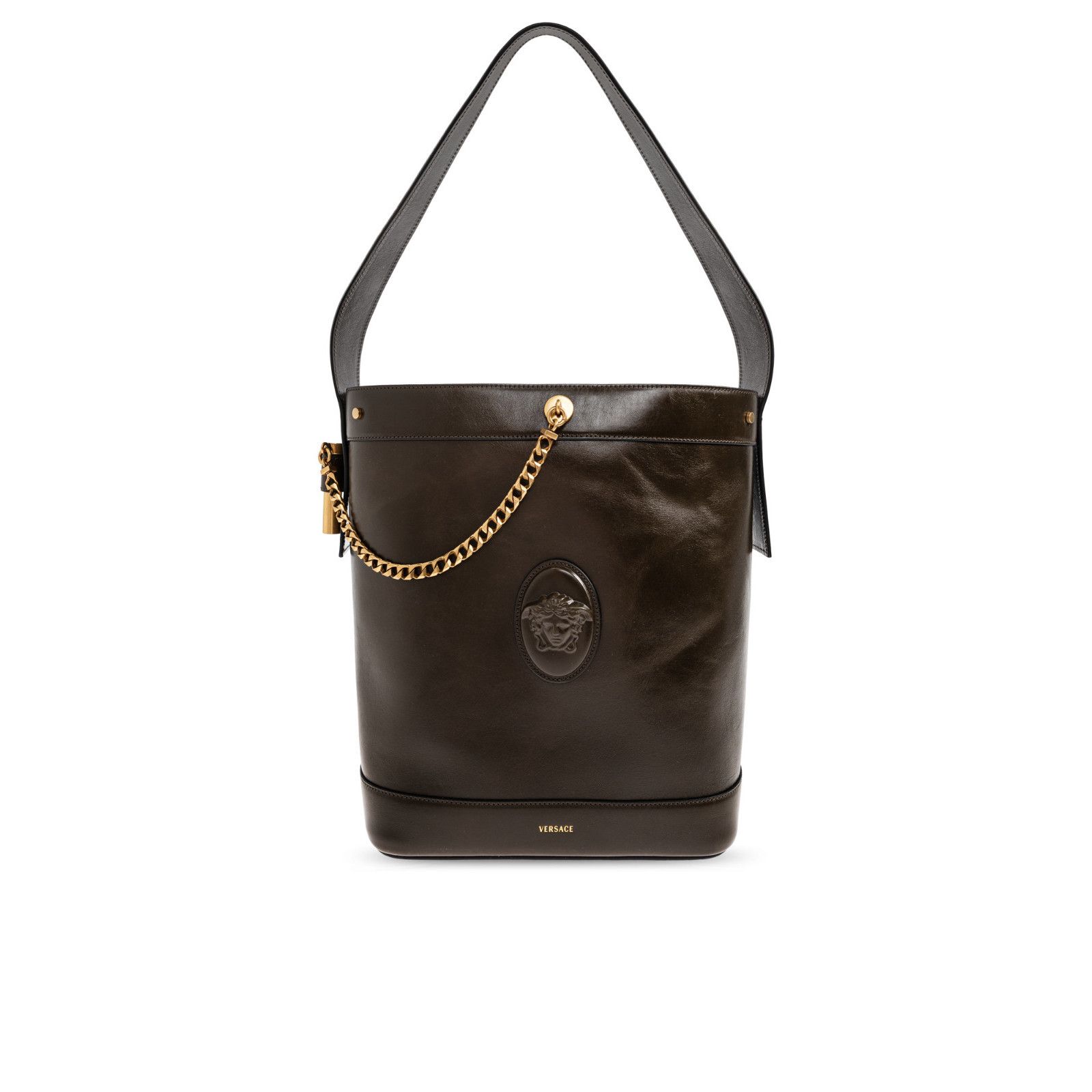 Versace VERSACE Pivot Large Brown Bucket Bag New & Authentic Size ONE SIZE - 1 Thumbnail