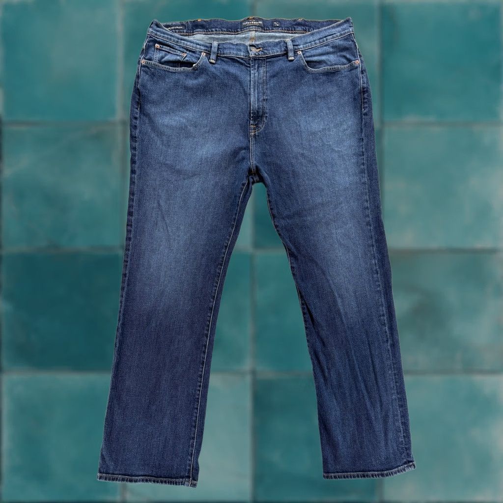 Lucky Brand Lucky Brand 181 Relaxed Straight Jeans Mens 44x34 Blue Medium Wash Stretch Denim Size US 44 / EU 60 - 1 Thumbnail