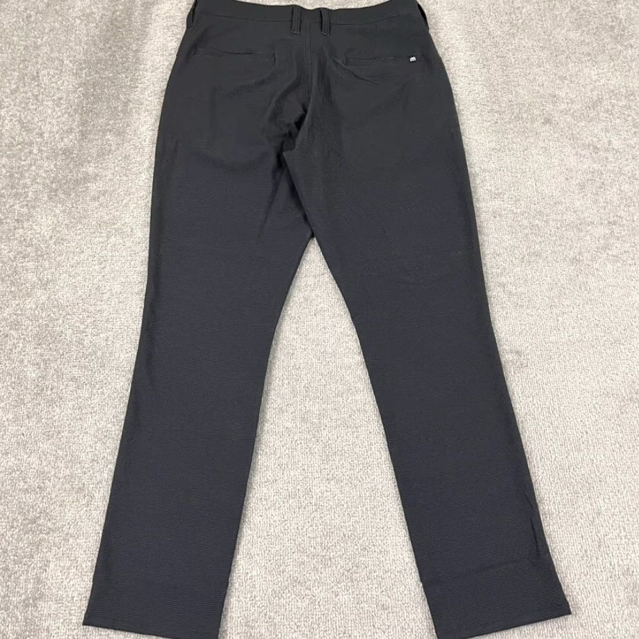 TravisMathew TRAVIS MATHEW Pants Mens 32 x 31 Gray Striped Golf Performance Travel 5-Pocket Size US 32 / EU 48 - 5 Thumbnail
