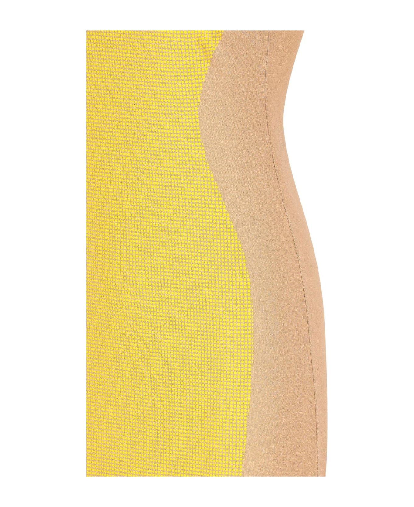 Fendi o1s1wg110326 Dress in Yellow/Beige Size XL / US 12-14 / IT 48-50 - 3 Thumbnail