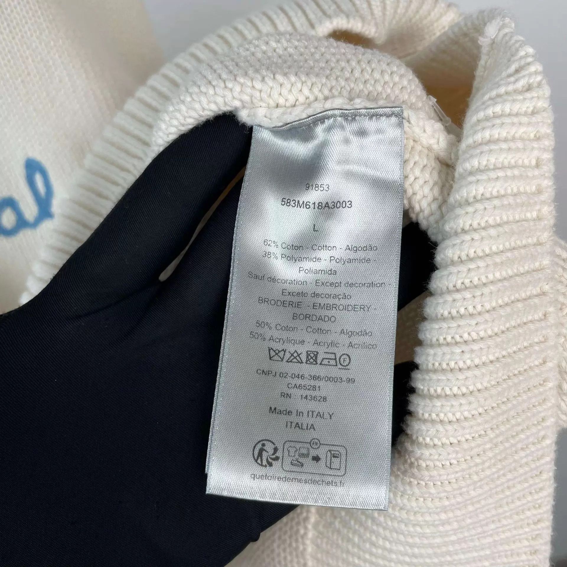 Dior Dior White Sweater Size L / US 10 / IT 46 - 5 Thumbnail