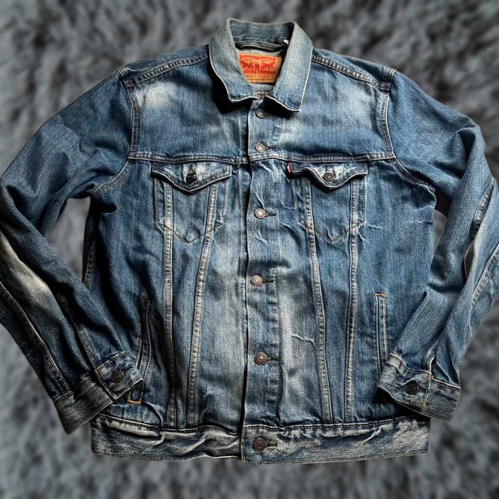 Levi's Levi's Mens Jacket Trucker Jacket Denim Blue Jean Jacket L Size US 33 - 1 Thumbnail