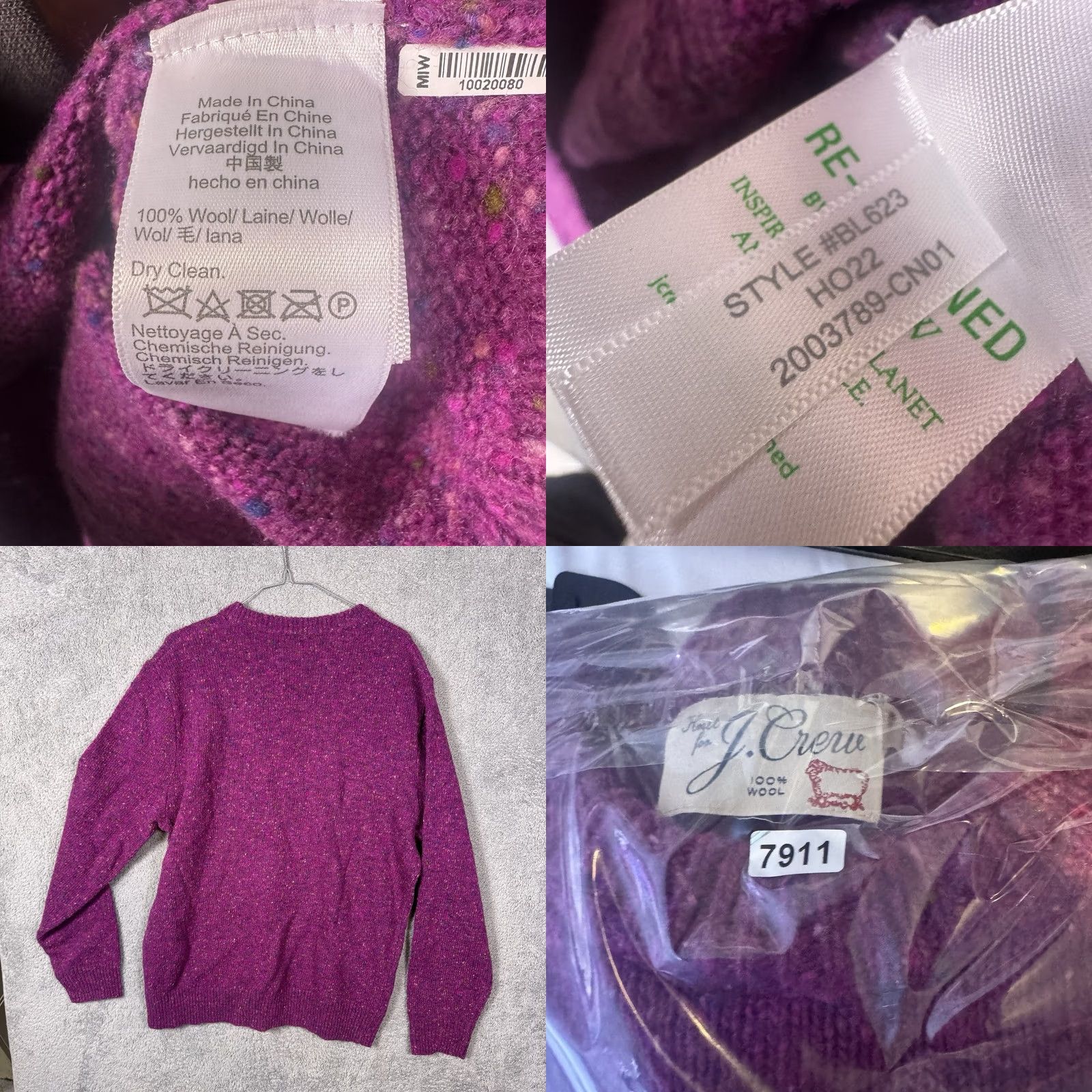 J.Crew J. Crew Sweater Mens XL 100% Wool Magenta Speckle Fleck Crewneck Irish Donegal Size US XL / EU 56 / 4 - 8 Thumbnail