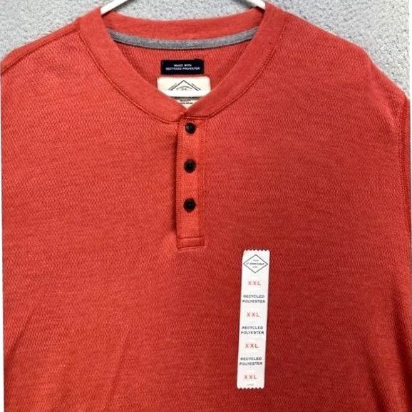 Vintage St. John's Bay Henley Shirt Mens 2XL Orange Long Sleeve Cotton Breathable Regular Size US XXL / EU 58 / 5 - 6 Thumbnail