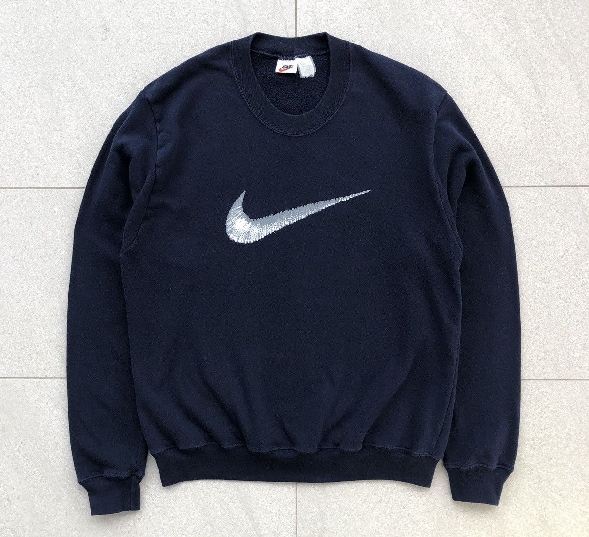 Nike Vintage 90s Big Swoosh Logo Sweatshirt Size US M / EU 48-50 / 2 - 1 Thumbnail