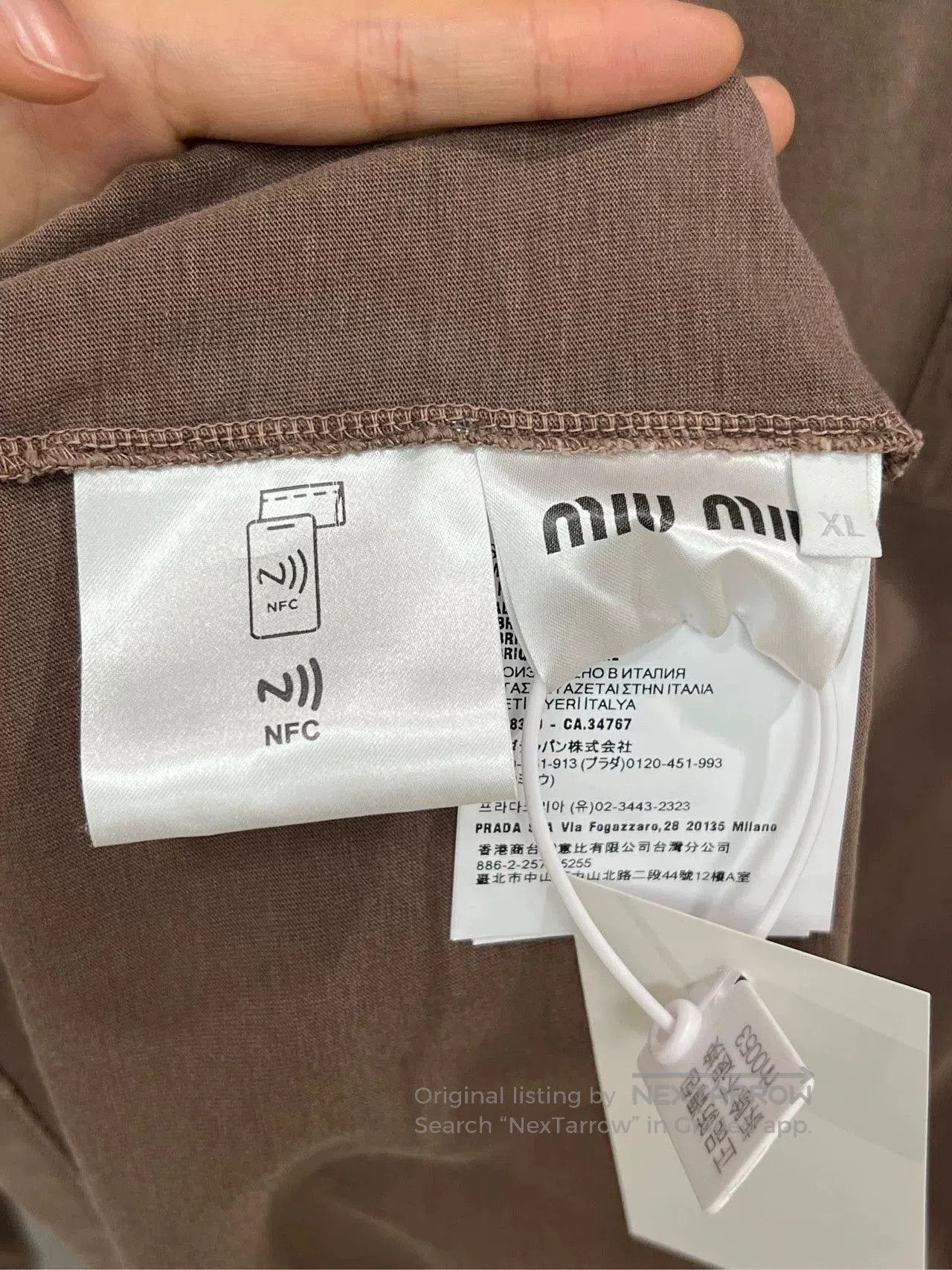 Miu Miu Miumiu Cocoa Embroidered Sweatshirt. Size XL / US 12-14 / IT 48-50 - 4 Thumbnail