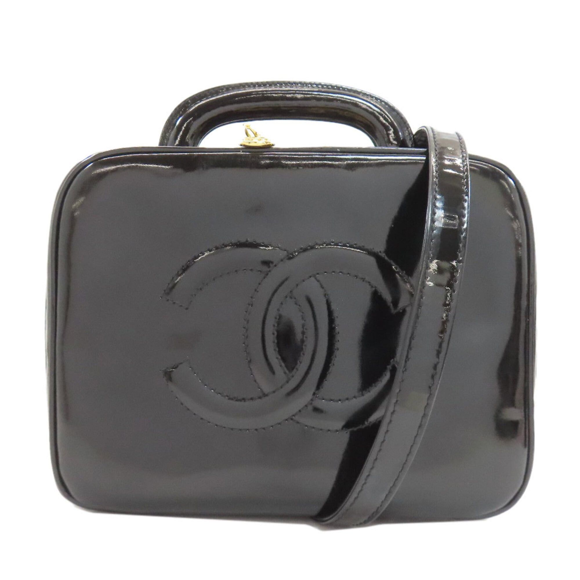 Chanel Chanel Vanity Case with Coco Mark, Gold Hardware, 2-Way Handbag, Patent Leather, Women's CHANEL Size ONE SIZE - 1 Thumbnail