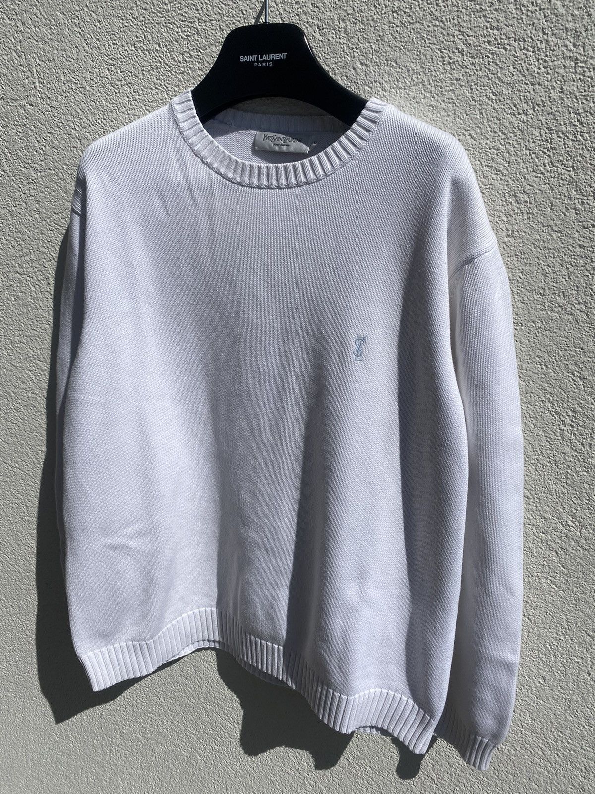 Yves Saint Laurent White YSL Sweater Knit Size US M / EU 48-50 / 2 - 3 Thumbnail