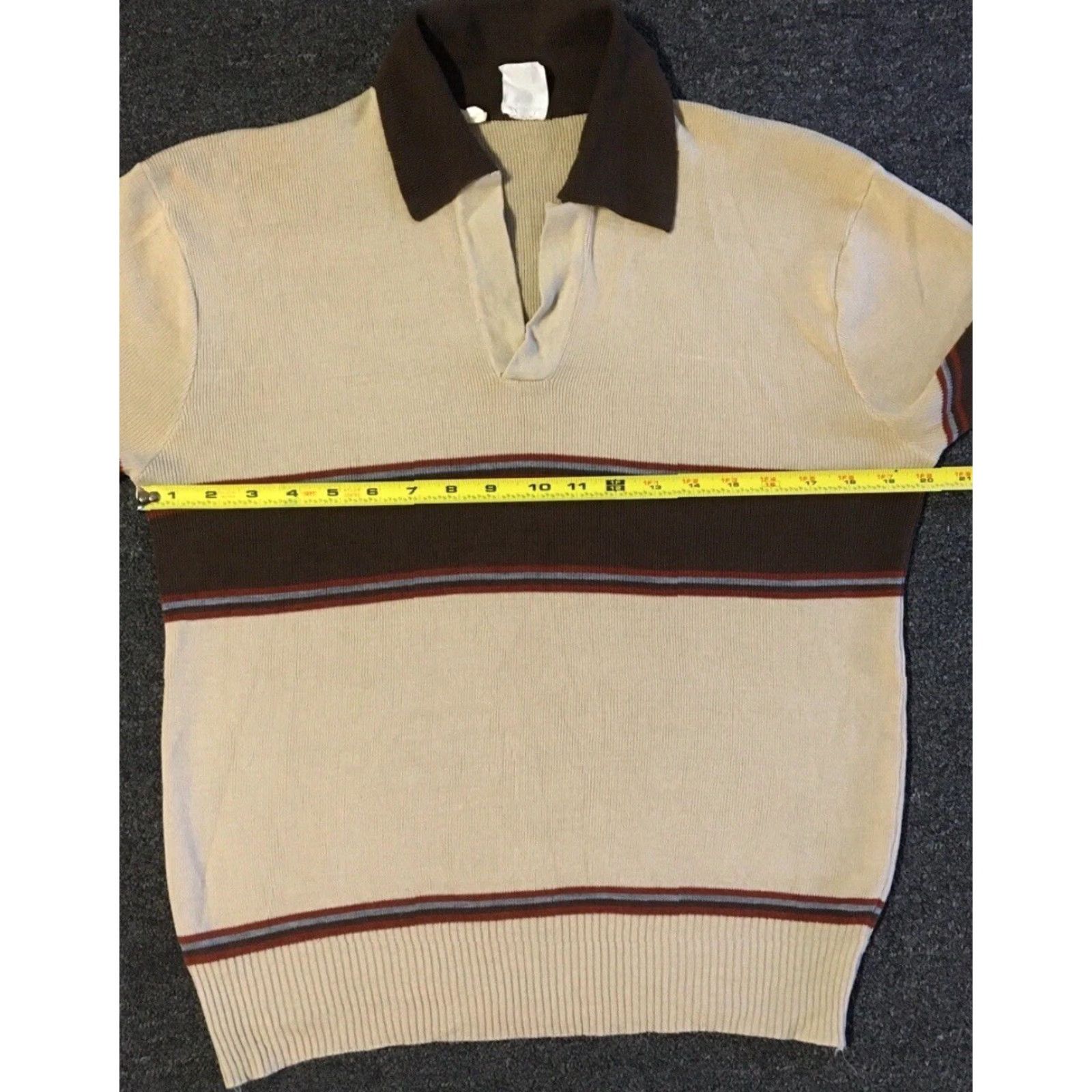 Vintage Vtg 70s Striped Polo Shirt XS S Surf Beach Grunge Vaporwave Skate OP Retro 80s Size US XS / EU 42 / 0 - 6 Thumbnail
