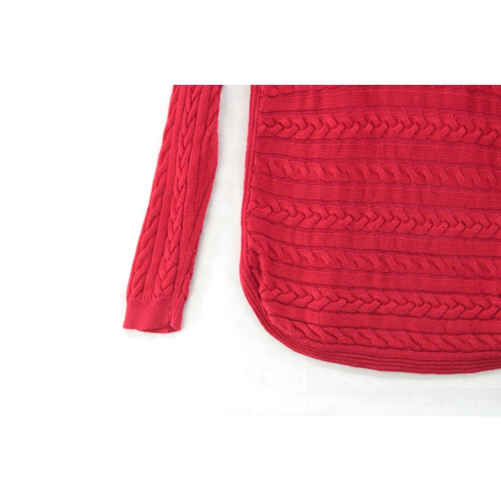 Ralph Lauren Lauren Ralph Lauren Sweater Women's Medium Red Cable Knit Cowl Neck Ribbed Cozy Size M / US 6-8 / IT 42-44 - 3 Thumbnail