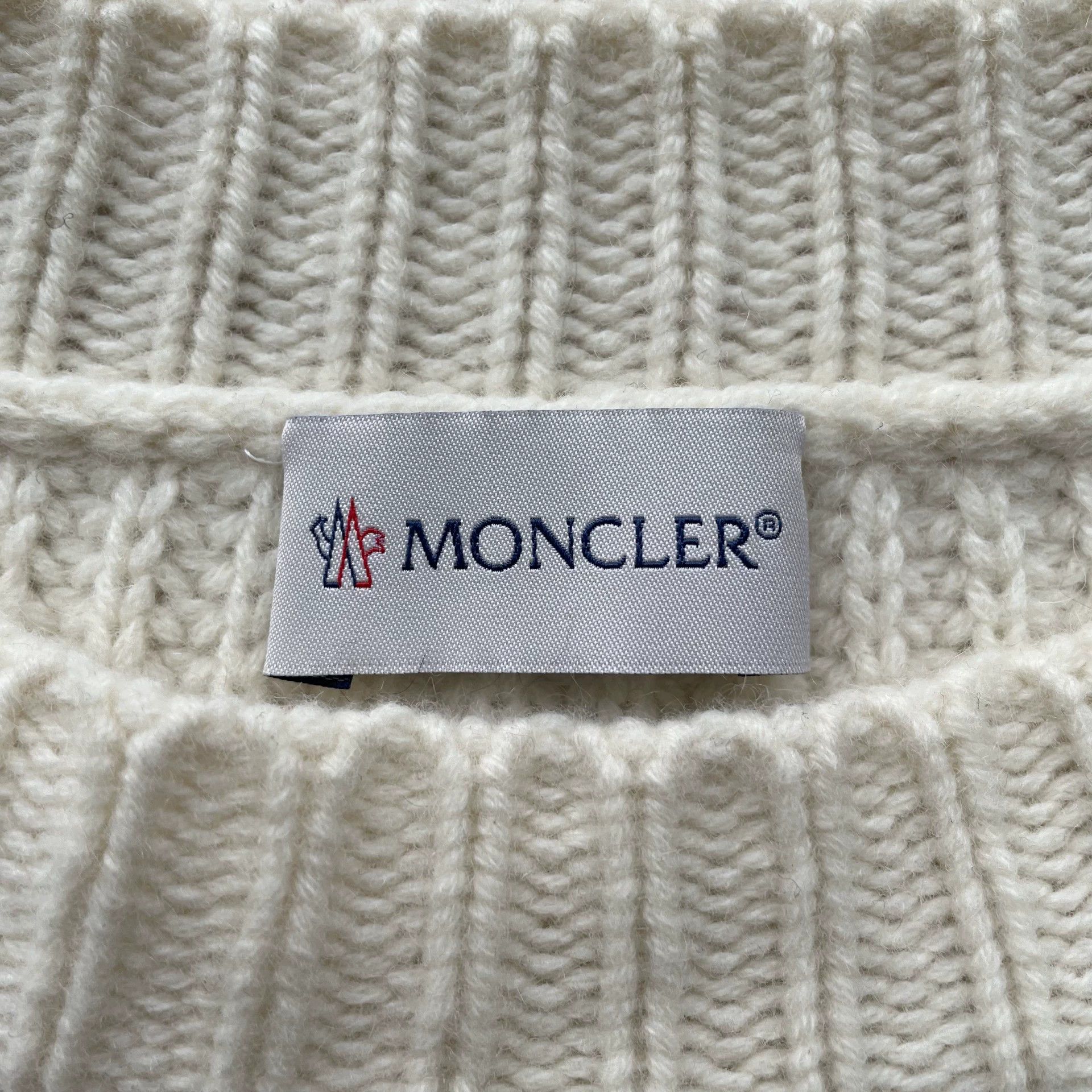 Moncler Moncler Women's Ribbed Cuffed Knit Sweater Ivory S Size S / US 4 / IT 40 - 4 Thumbnail