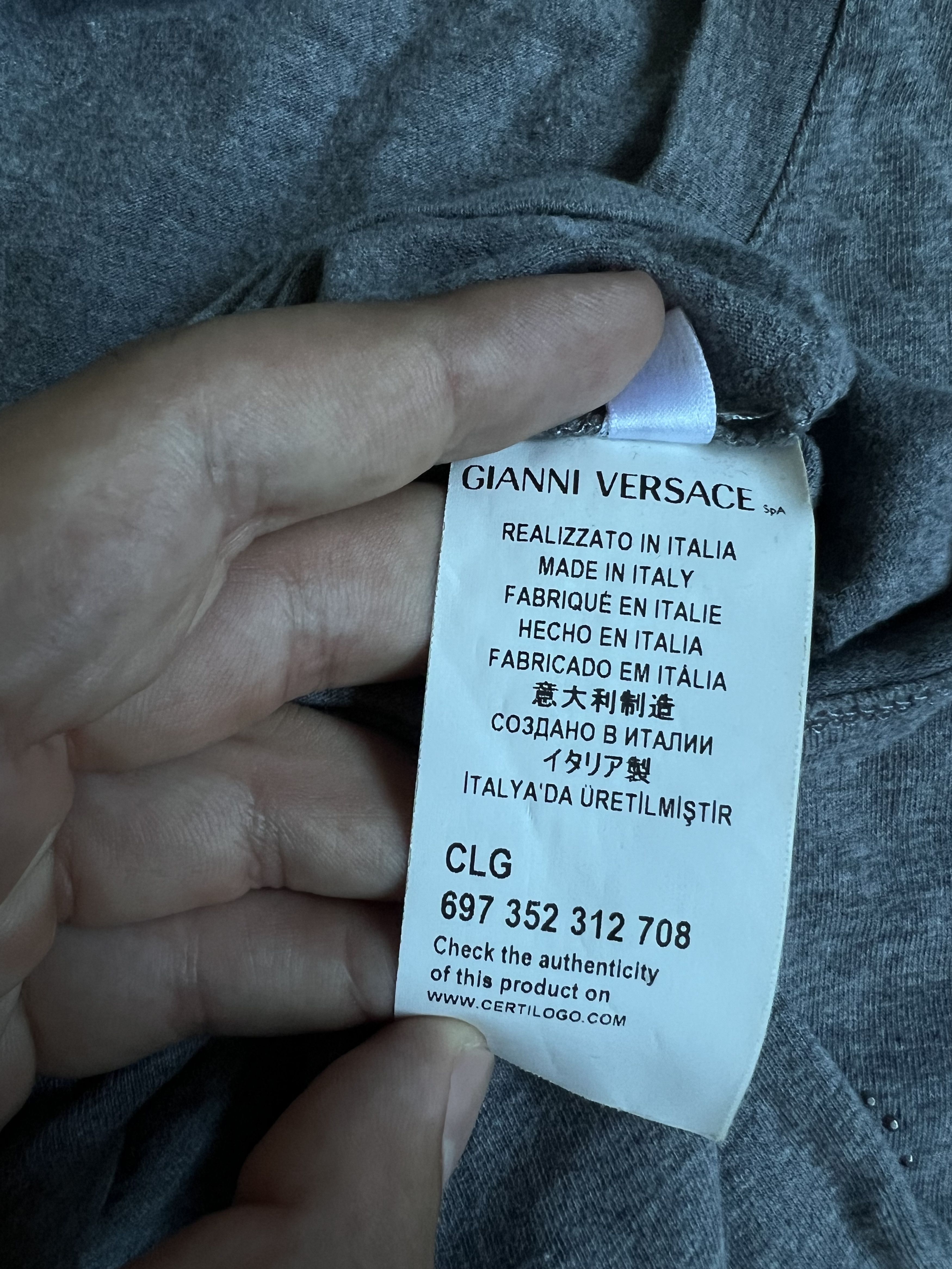 Versace Versace T Shirt Medusa Grey Silver Rhinestones Size US S / EU 44-46 / 1 - 4 Thumbnail