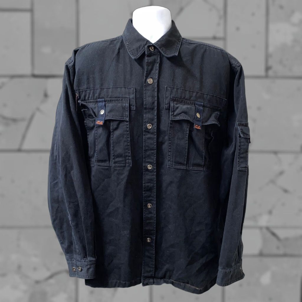 Vintage PJ Mark Industrial Shirt Mens Long Sleeve Cotton Button Front Size L Black Size US L / EU 52-54 / 3 - 1 Thumbnail