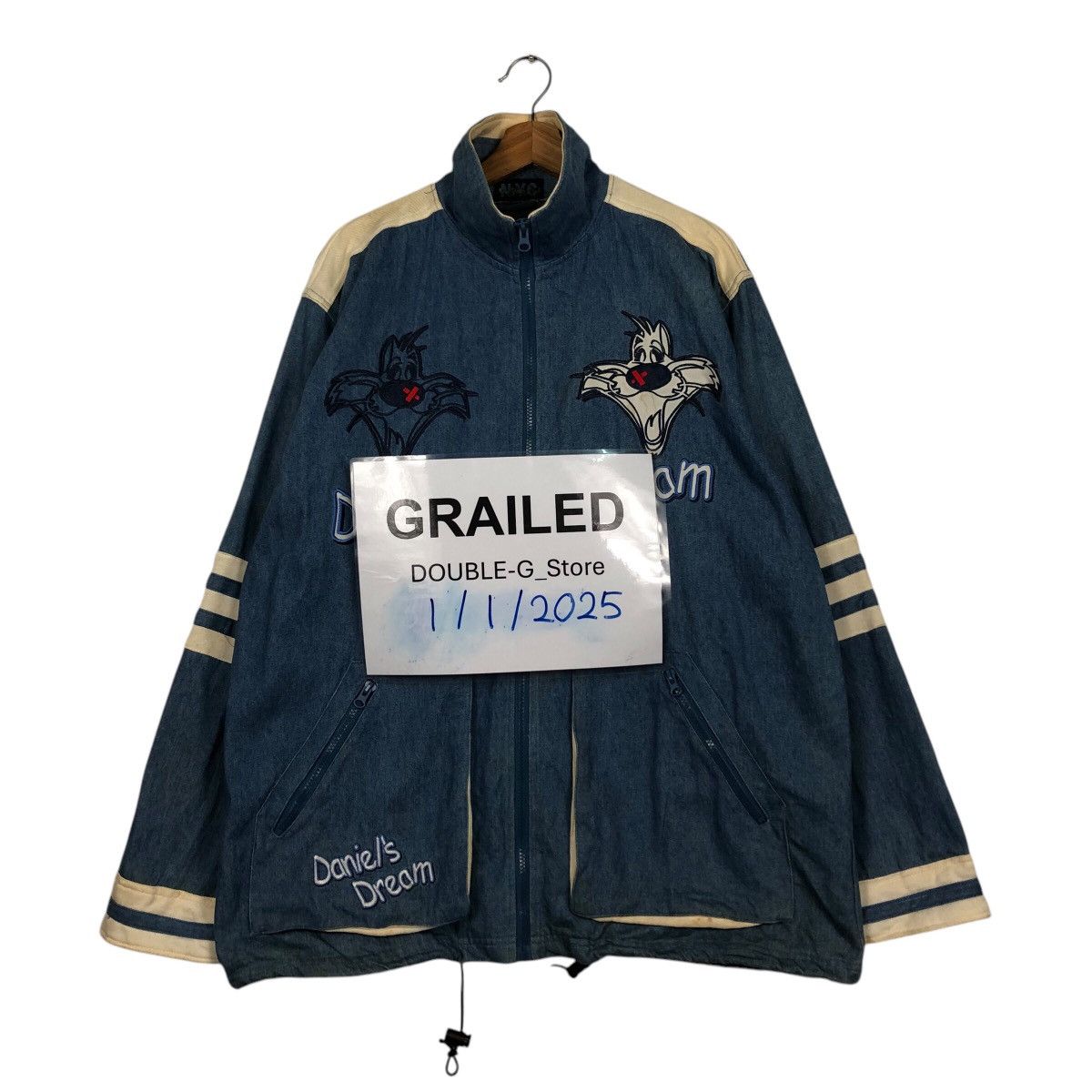 Cartoon Network 📌Vintage Zipper Denim Jacket New York Club Cartoon Big Logo Size US M / EU 48-50 / 2 - 1 Thumbnail