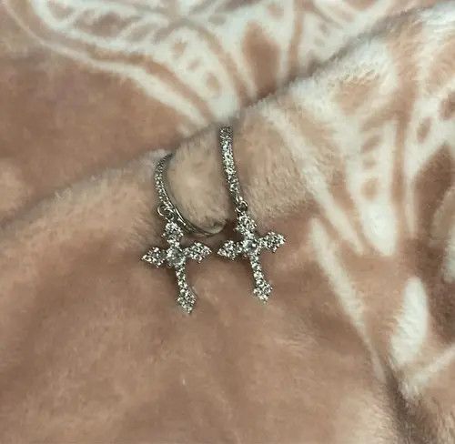 Jewelry Sachiko x Miori Crystal Cross earrings （1pairs） Size ONE SIZE - 5 Thumbnail