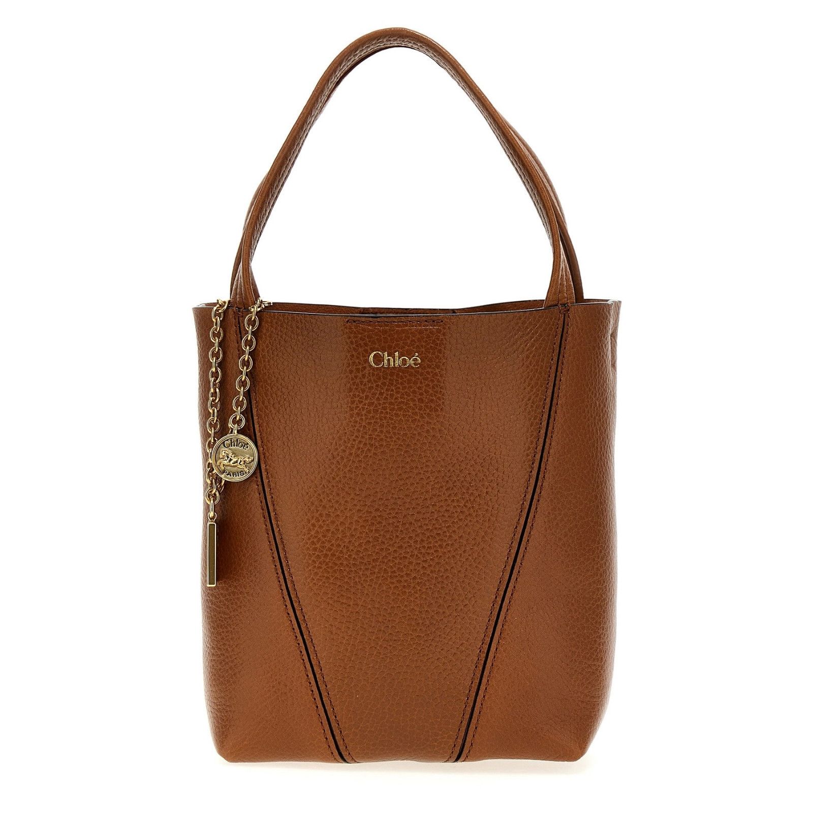 Chloe Chloe Small Spin Clay Brown Grained Leather Tote Handbag New Size ONE SIZE - 1 Thumbnail