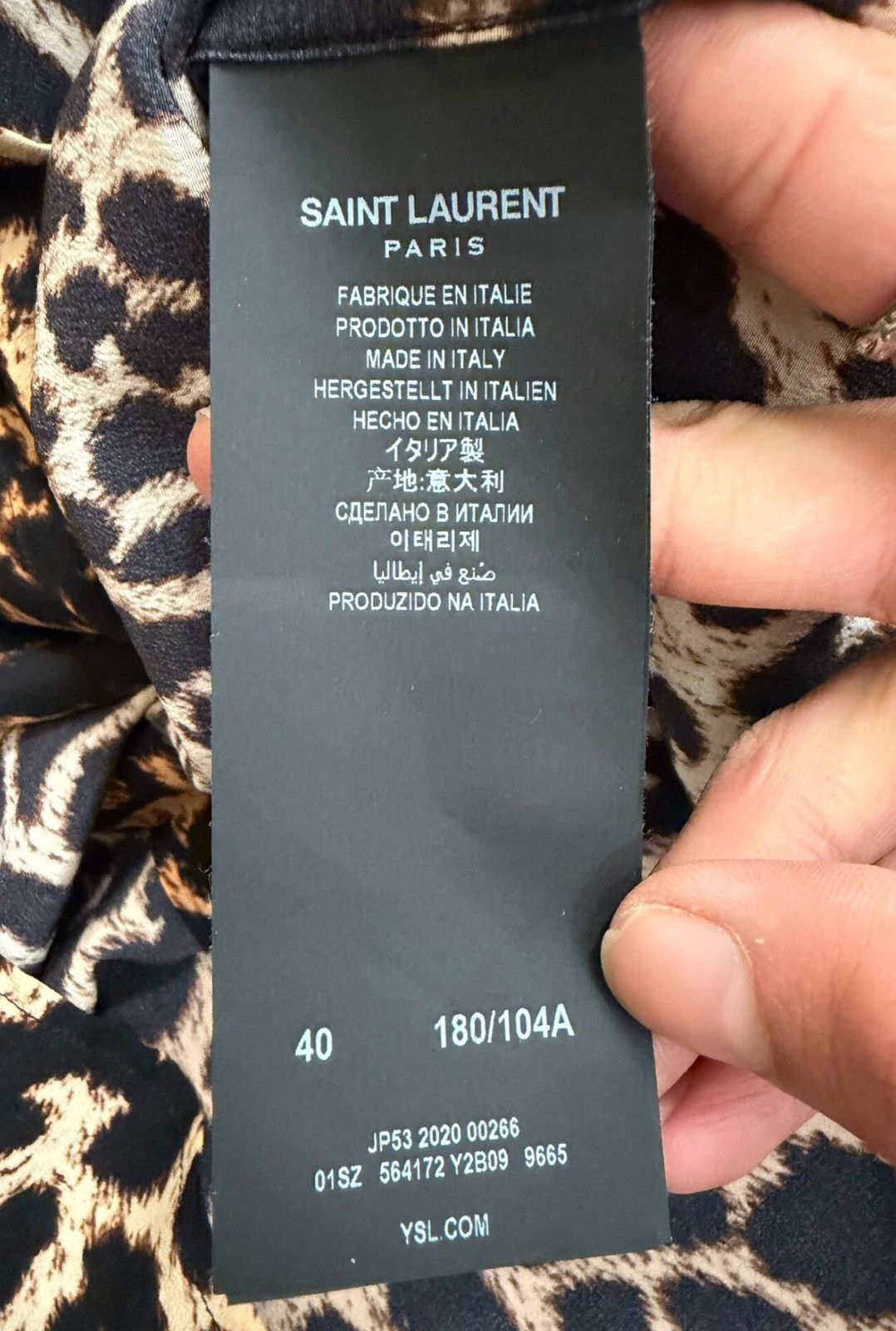 Saint Laurent Paris Saint Laurent SLP 20FW Leopard Print Silk Shirt Size 40 Size US L / EU 52-54 / 3 - 5 Thumbnail