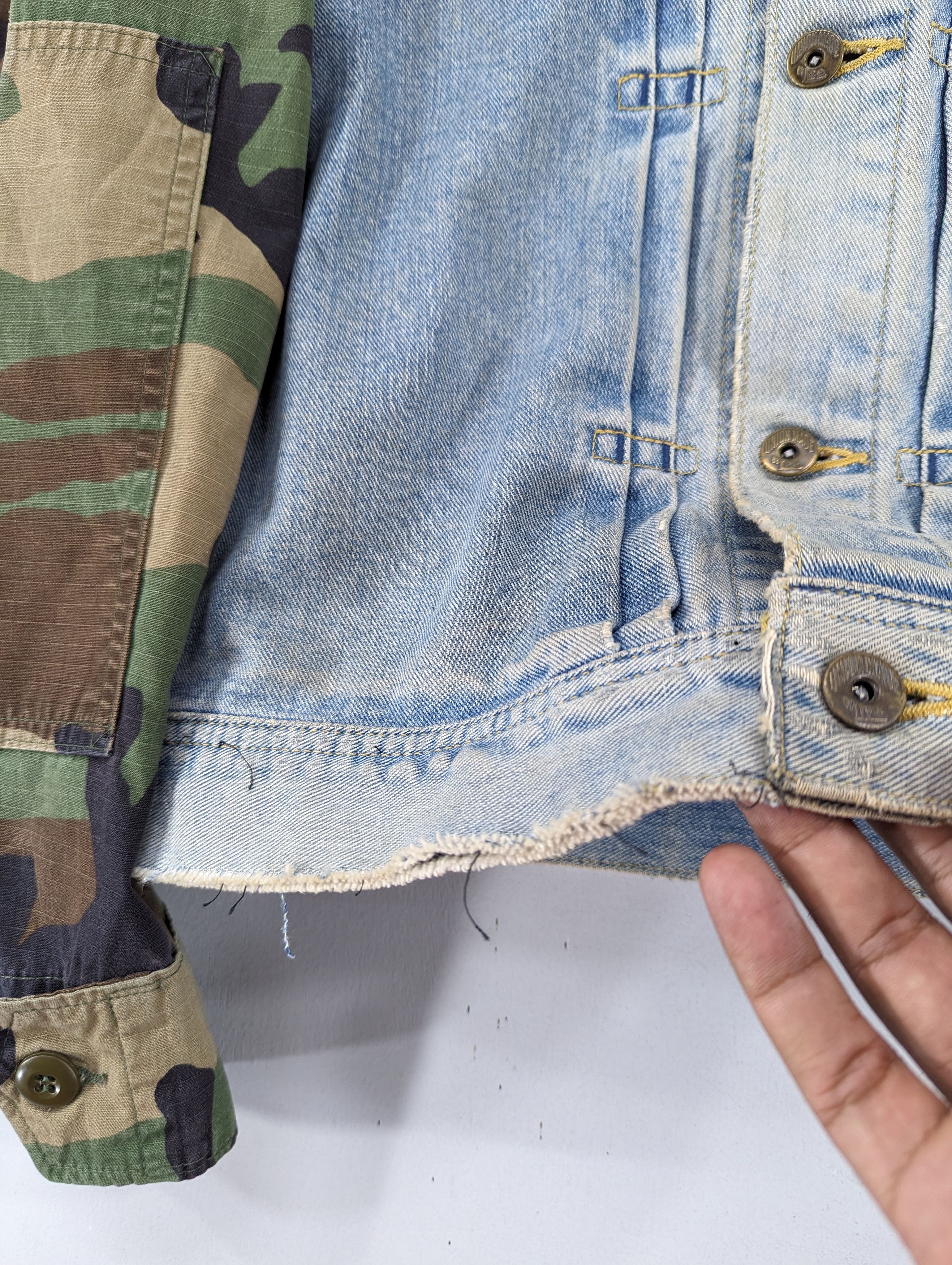 Lee 🔥1 Of 1 Custom Lee X Army Sleeve Denim Jacket Distressed Size US M / EU 48-50 / 2 - 7 Thumbnail