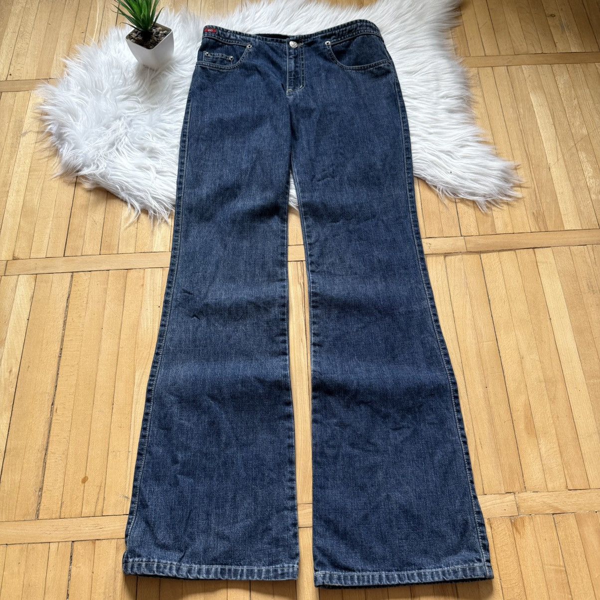 Miss Sixty 📌 Vintage Miss Sixty Flared Washed 00s Low Rice Jeans Size 31" - 2 Thumbnail