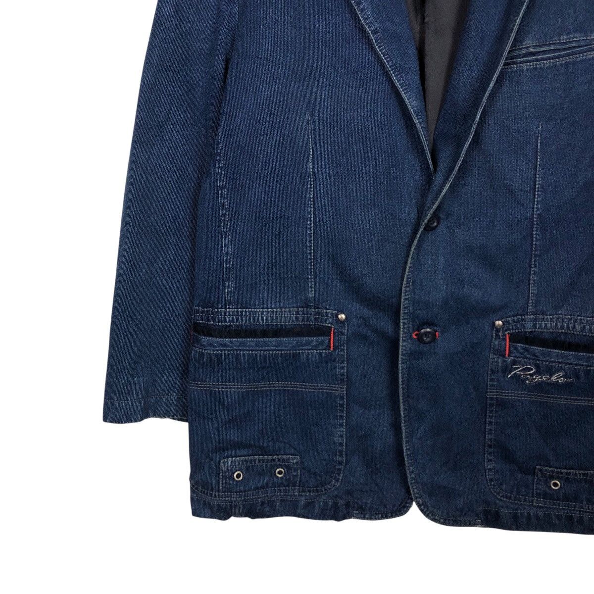 Vintage 📌Vintage Denim Jacket Indigo Worker Pagelo Issey Miyake Size US S / EU 44-46 / 1 - 5 Thumbnail