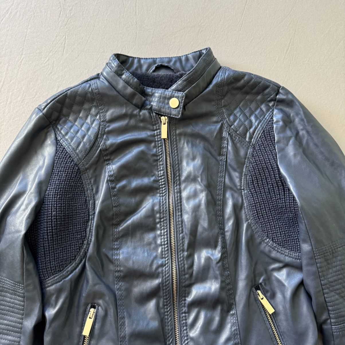 Other Ci Sono Quilted Faux Leather Moto Jacket Size S / US 4 / IT 40 - 3 Thumbnail