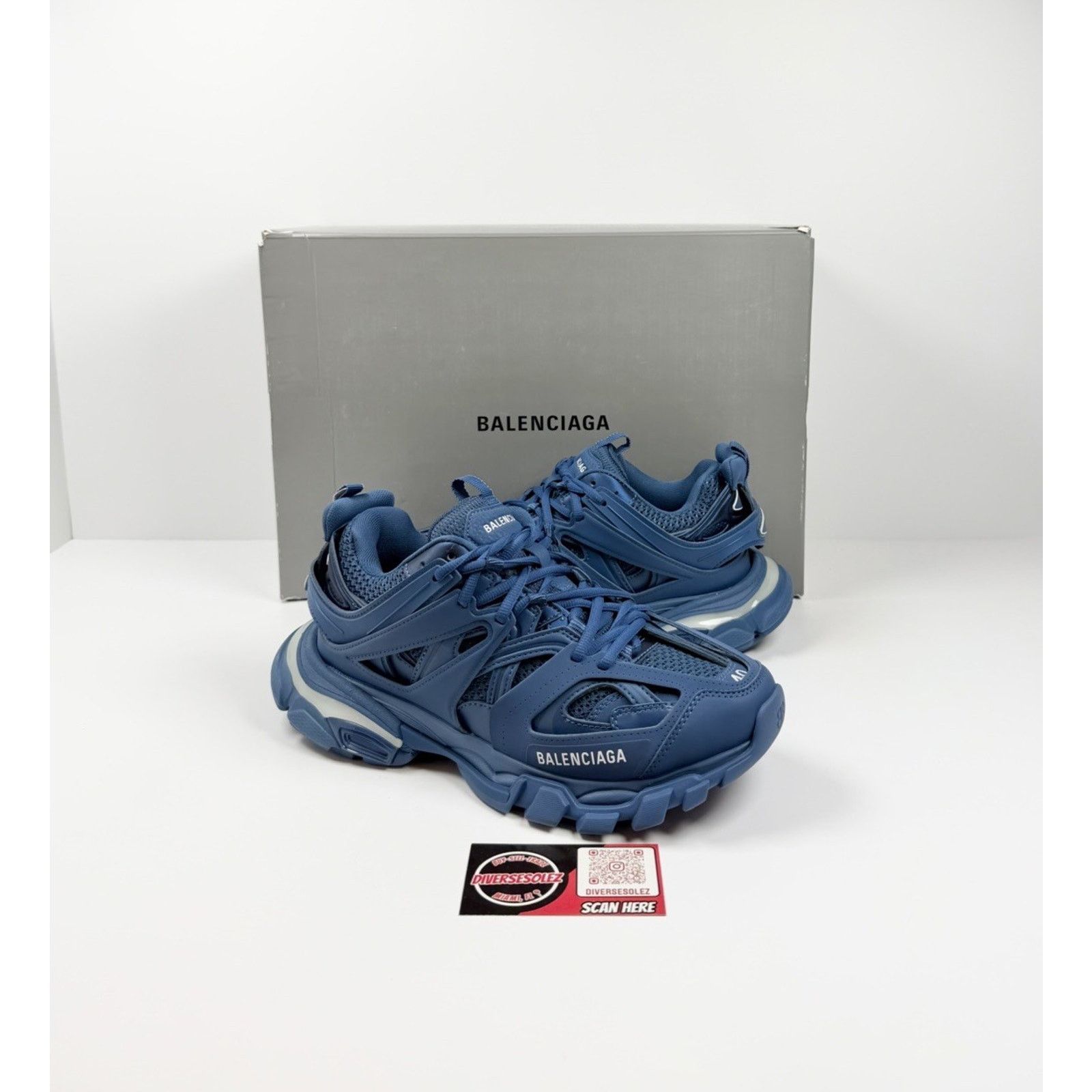 Balenciaga Size 40EU/7US - Balenciaga Track Blue LED NEW! Size US 7 / EU 40 - 1 Thumbnail