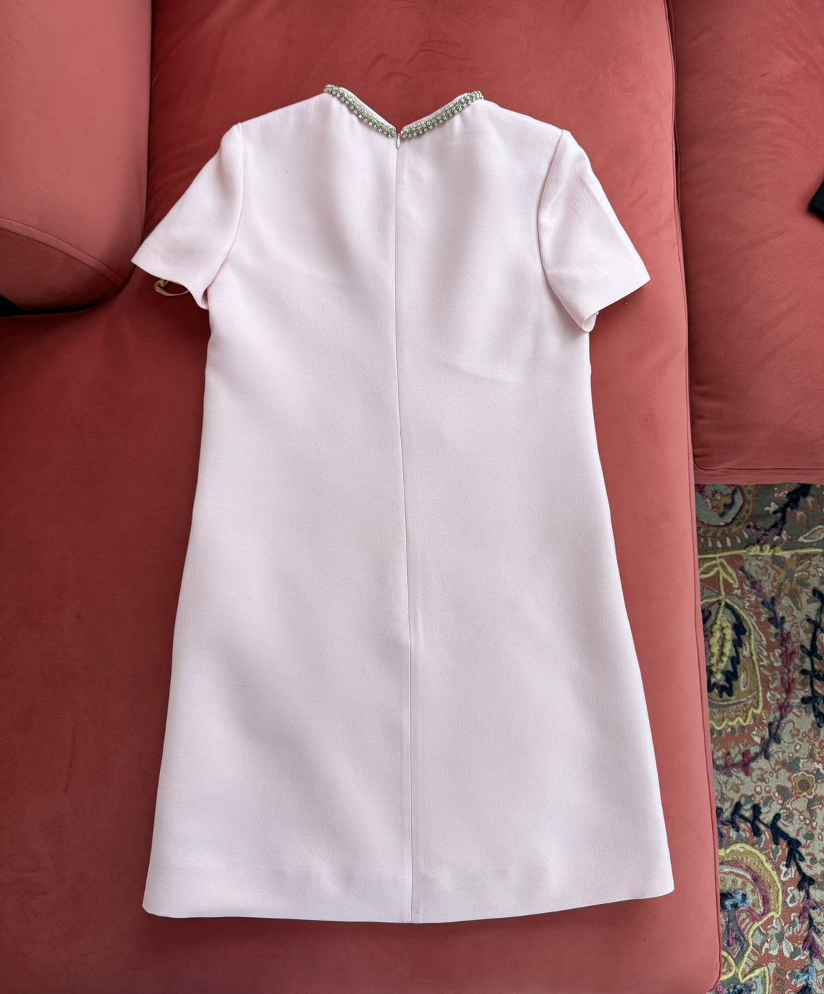 Valentino Valentino wool+silk crepe couture crystal bow pink dress, 40 Size S / US 4 / IT 40 - 8 Thumbnail