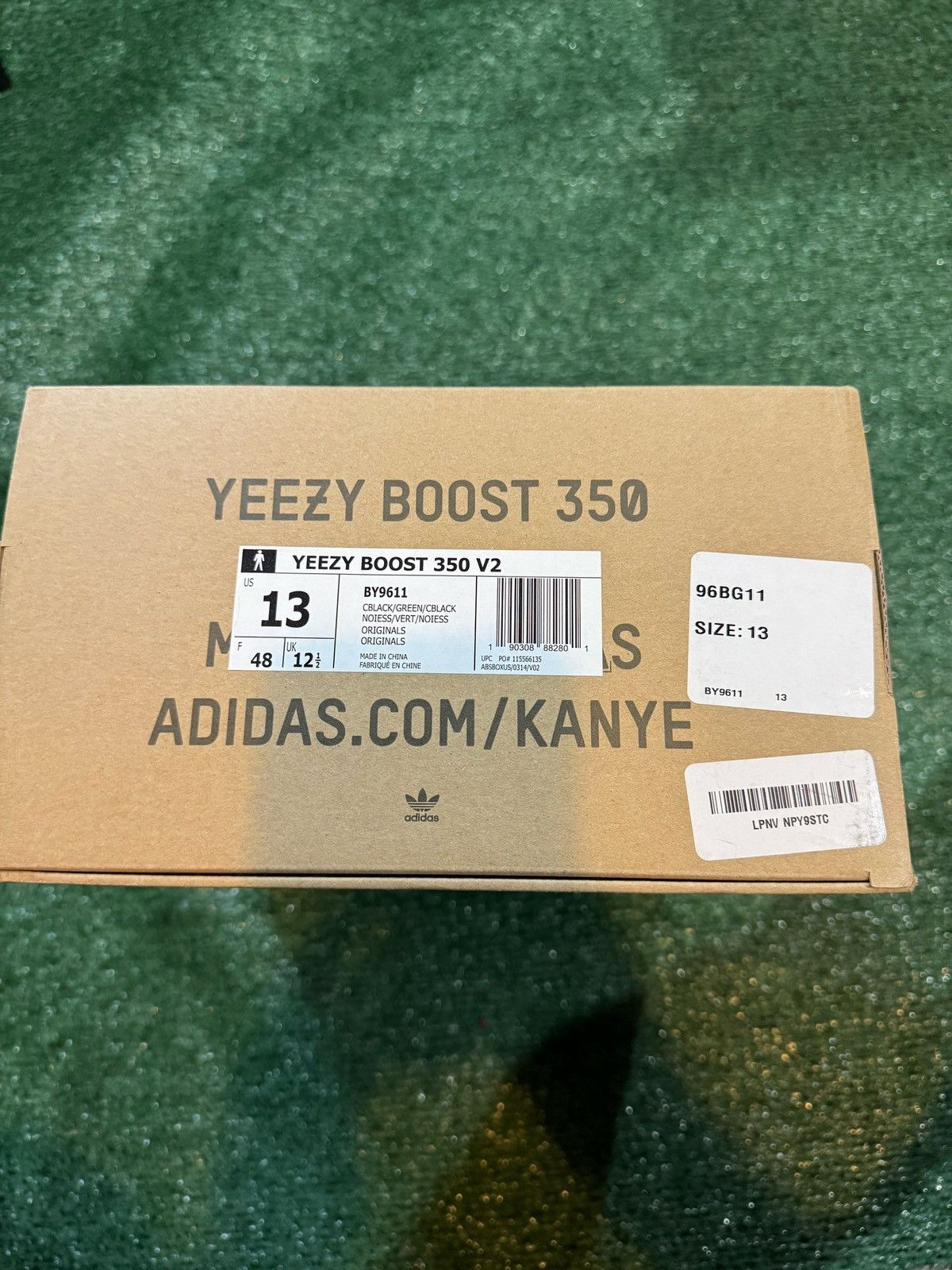 Adidas Yeezy 350 Core Black Green Size US 13 / EU 46 - 6 Thumbnail
