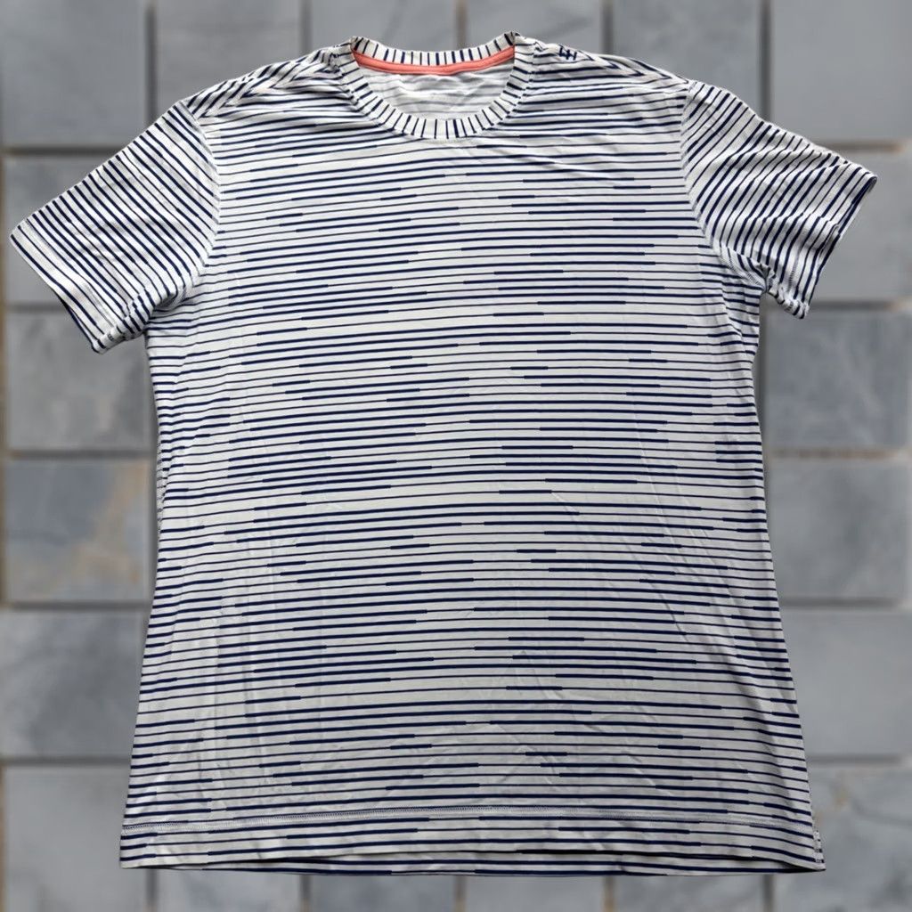 Lululemon Lululemon Metal Vent Tech Short Sleeve Shirt Navy White Striped M Mens Crew Neck Moisture Wicking Breathable Athletic Activewear Nij? Size US M / EU 48-50 / 2 - 1 Thumbnail