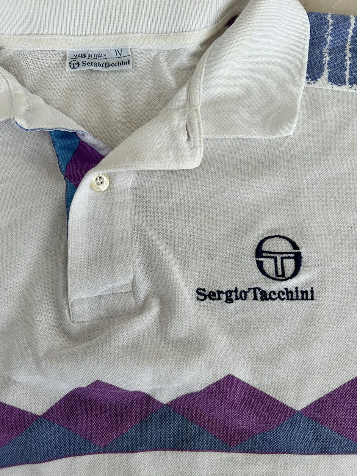 Sergio Tacchini Vintage sergio tacchinio White polo Tee Size US S / EU 44-46 / 1 - 7 Thumbnail