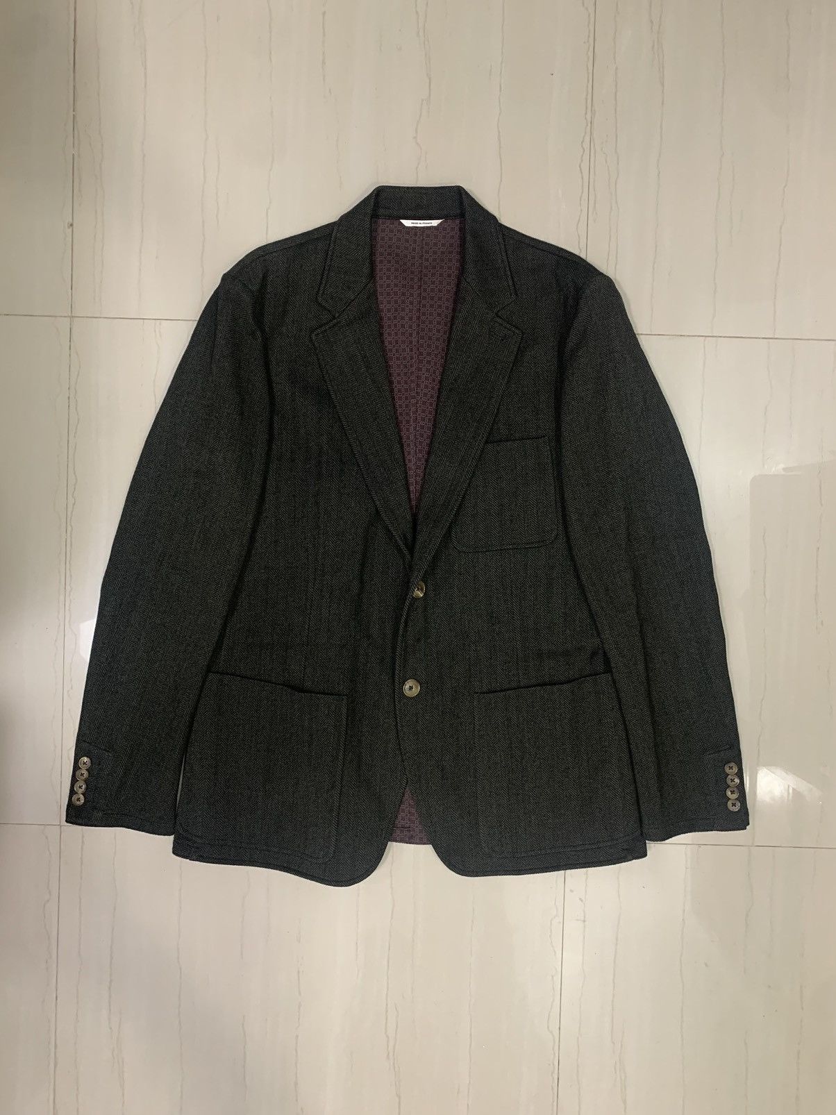Hermes HERMES HERRINGBONE SINGLE BREASTED - TAILORED JACKET Size 50R - 1 Thumbnail