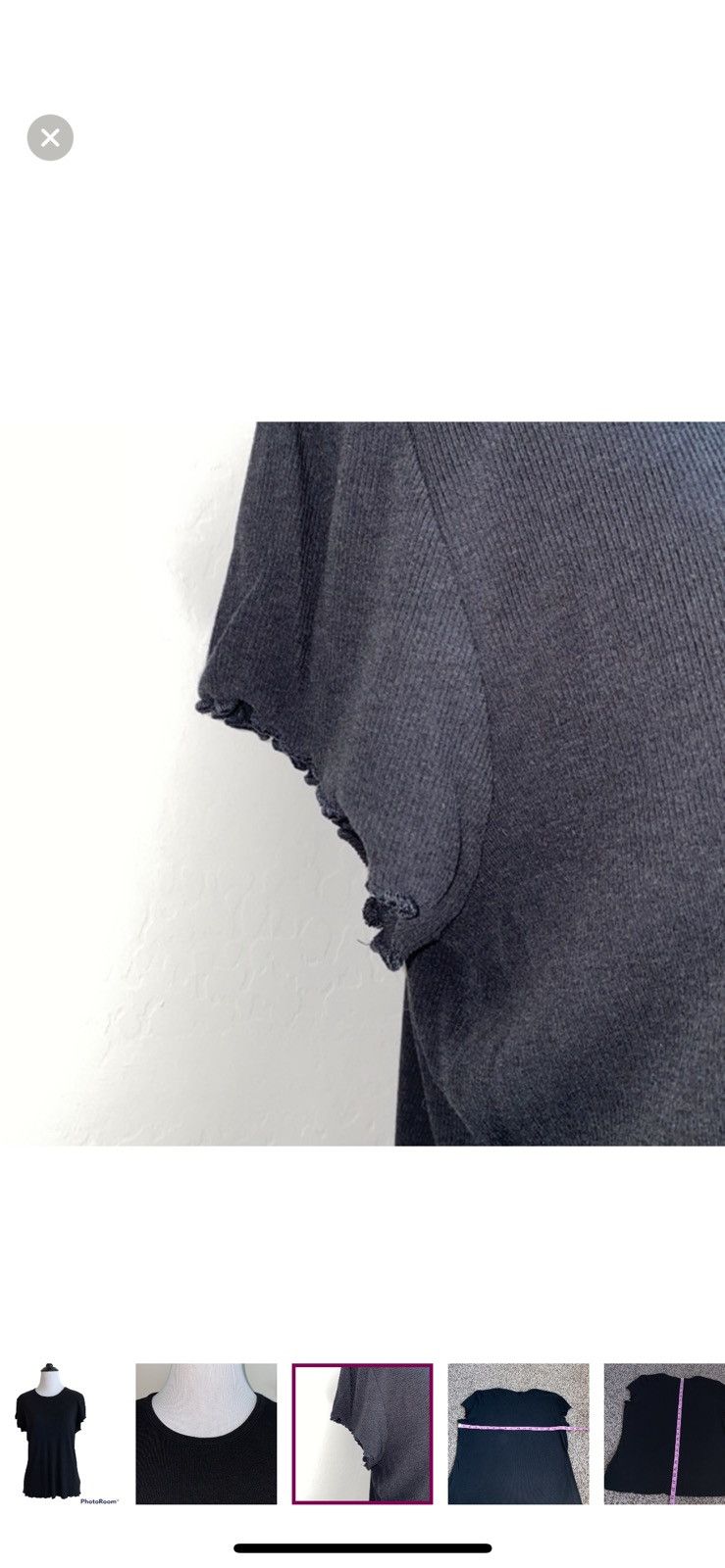 Rachel Zoe Rachel Zoe xl ribbed black crewneck tee Size XL / US 12-14 / IT 48-50 - 3 Thumbnail
