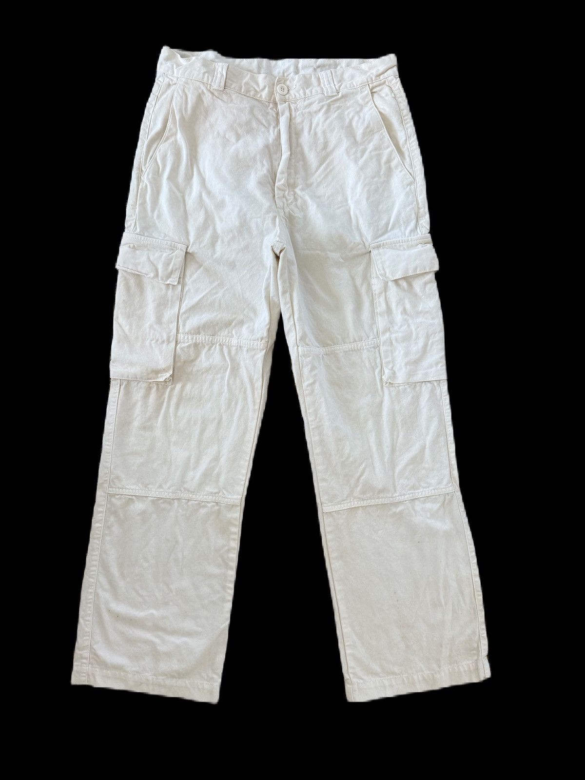 United Colors Of Benetton WHITE CARGO PANTS WORKWEAR STY UNITED COLOR OF BENAETTON Size US 31 - 1 Thumbnail