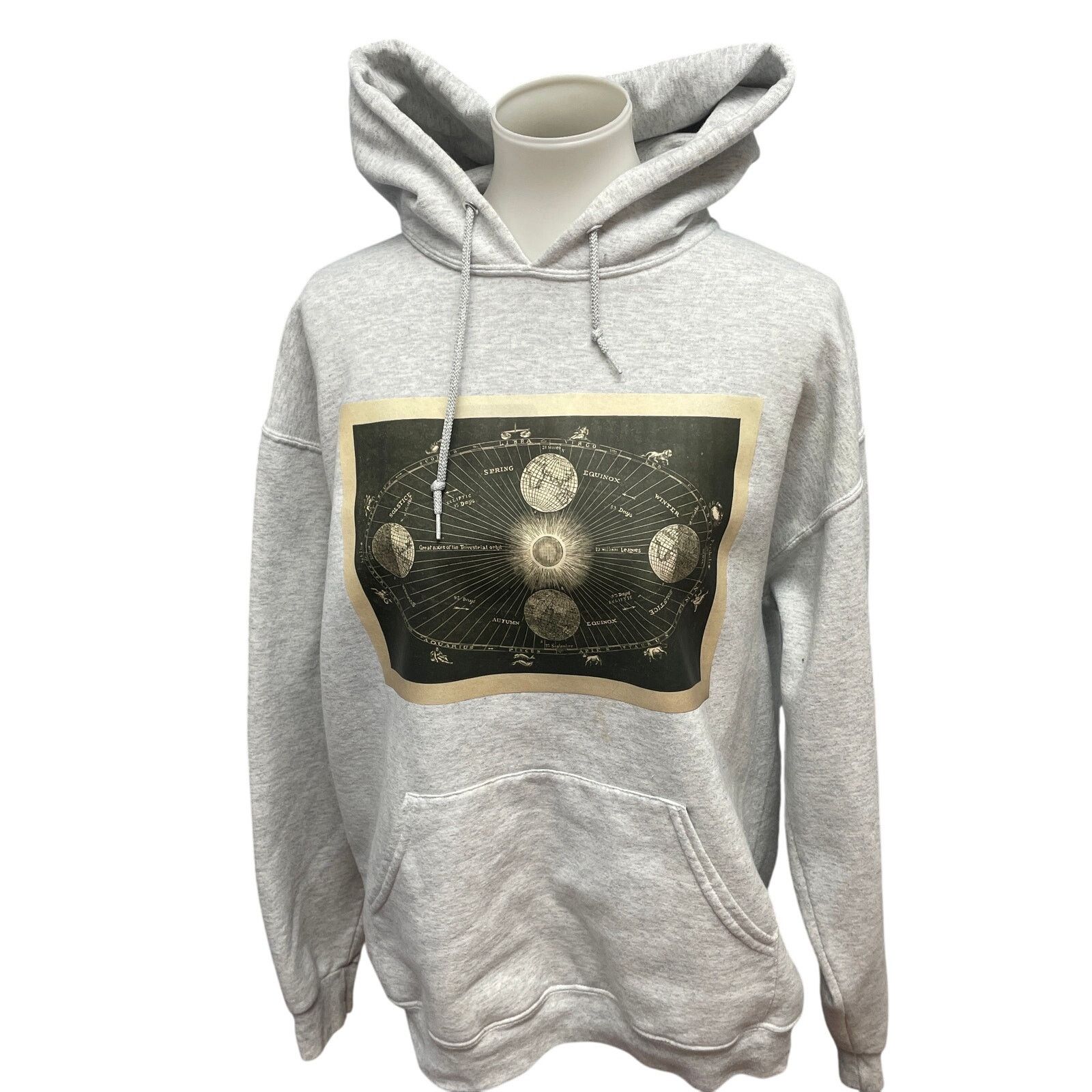 Jerzees Hand Printed Large Vintage Astrology Chart Sweatshirt Hoodie Size US L / EU 52-54 / 3 - 1 Thumbnail