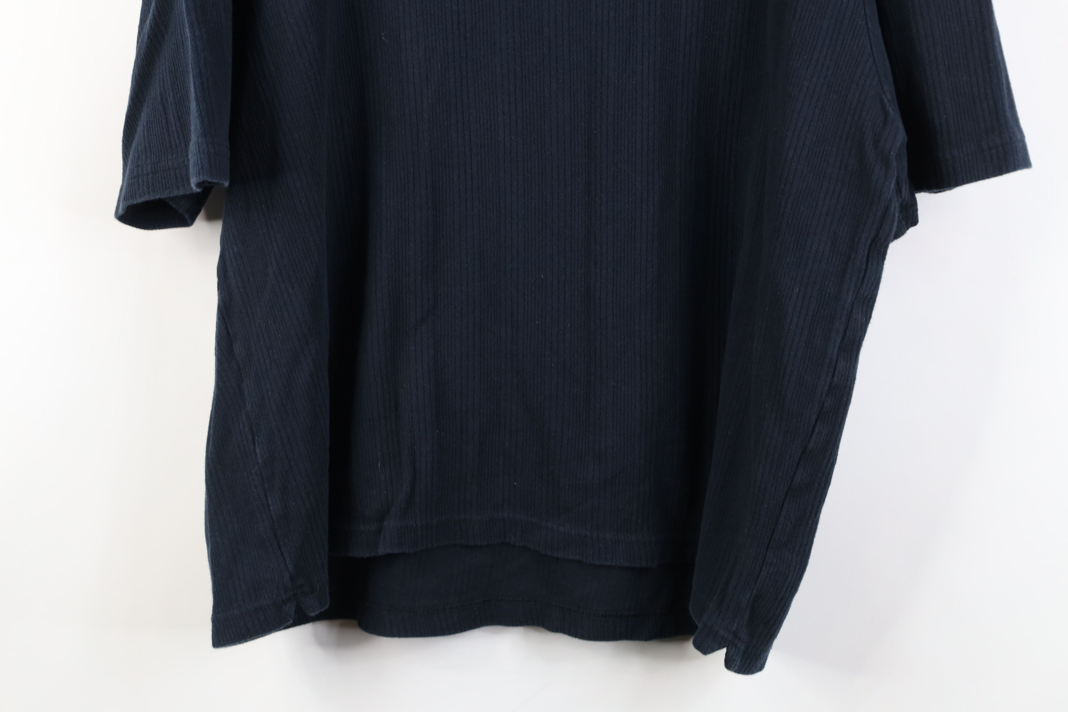 Vintage Vintage 90s Streetwear Cotton Ribbed Knit T-Shirt Navy Blue Size US XL / EU 56 / 4 - 11 Thumbnail