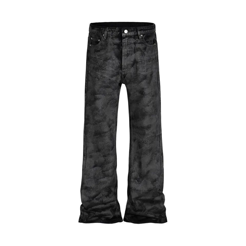 Japanese Brand Heavyweight washed and waxed micro flare hombre baggy jeans Size US 30 / EU 46 - 3 Thumbnail